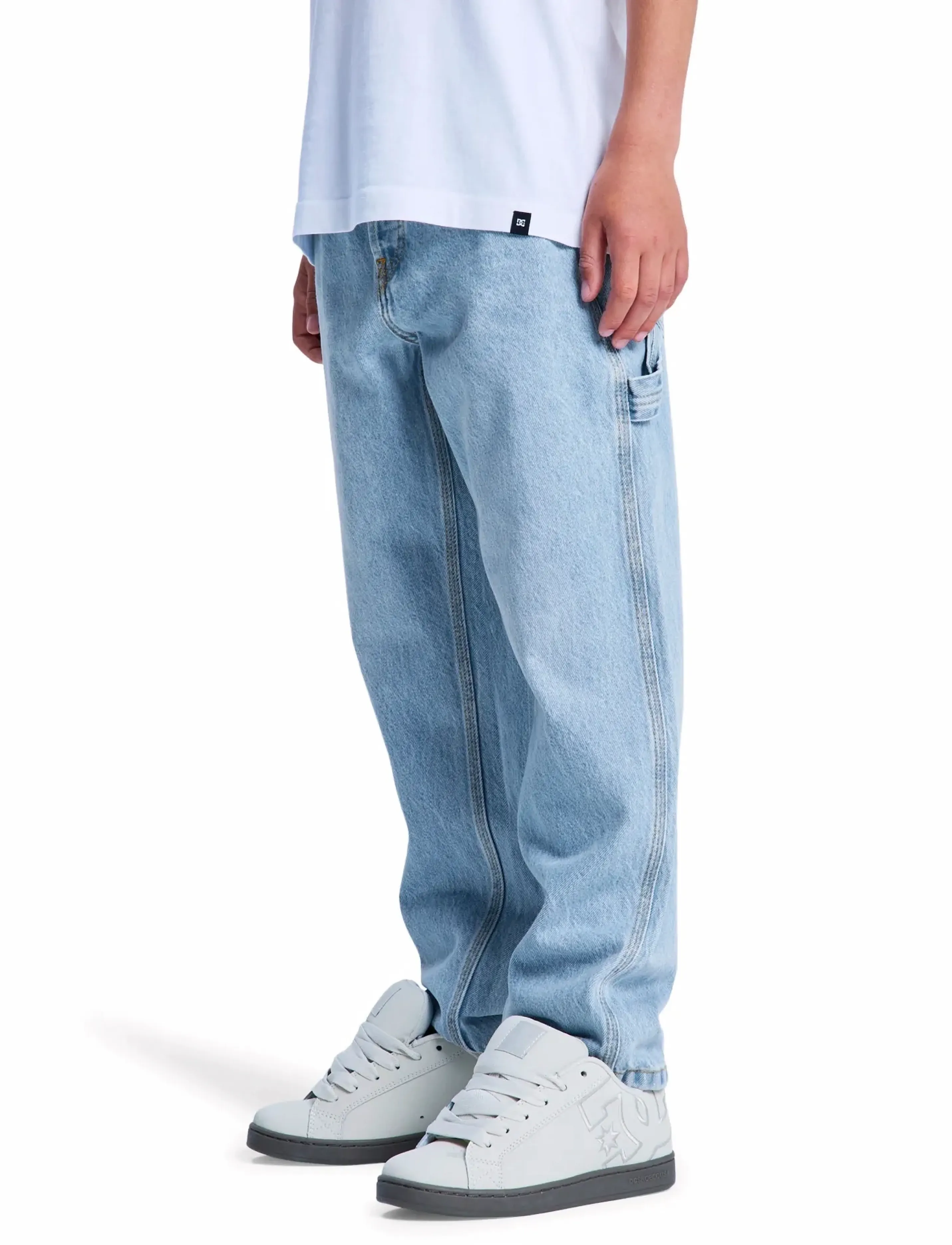 DC - CARPENTER BAGGY DENIM YOUTH - loose jeans - indigo light - 4