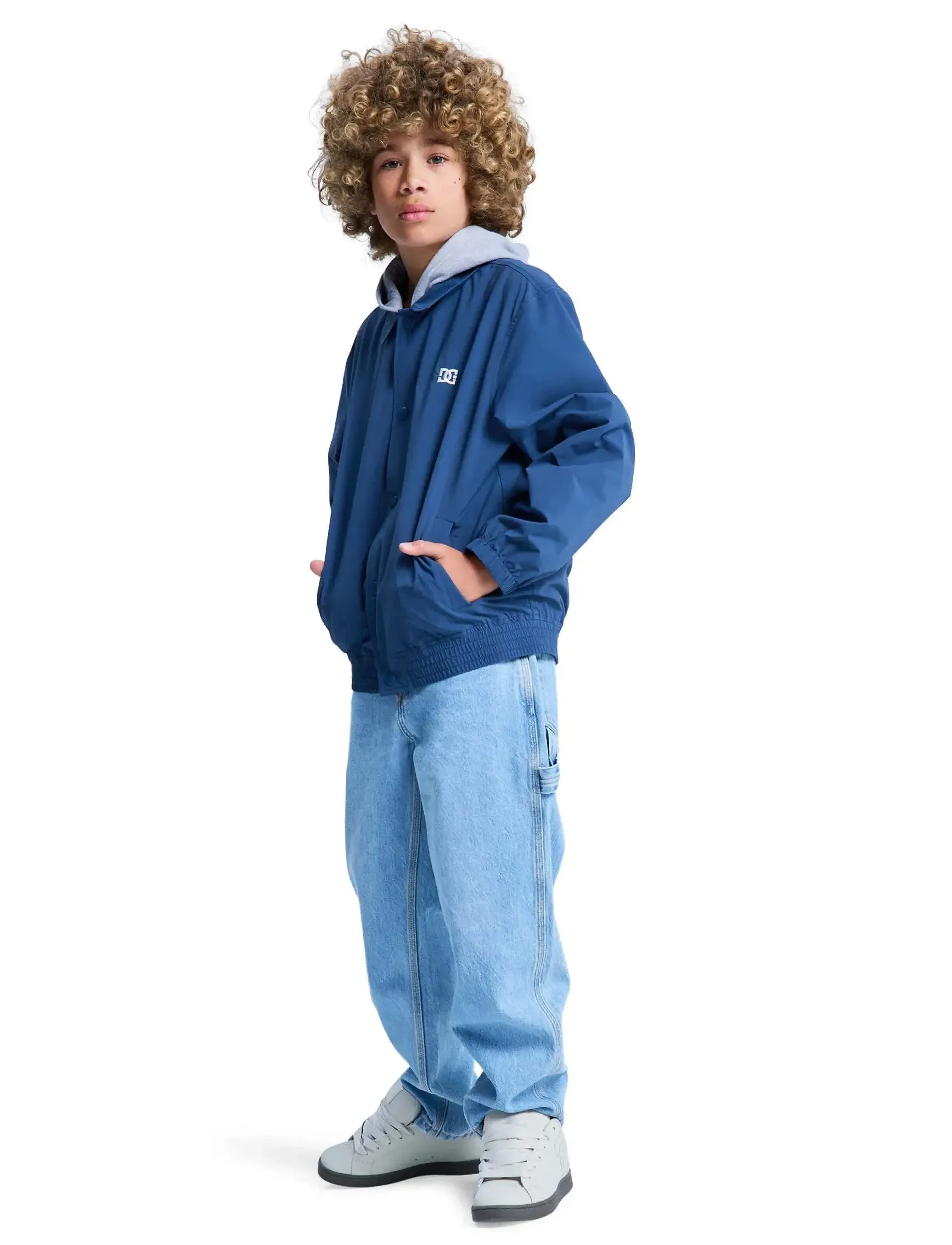 DC - DRIVER JACKET YOUTH - overshirts - dark denim - 4