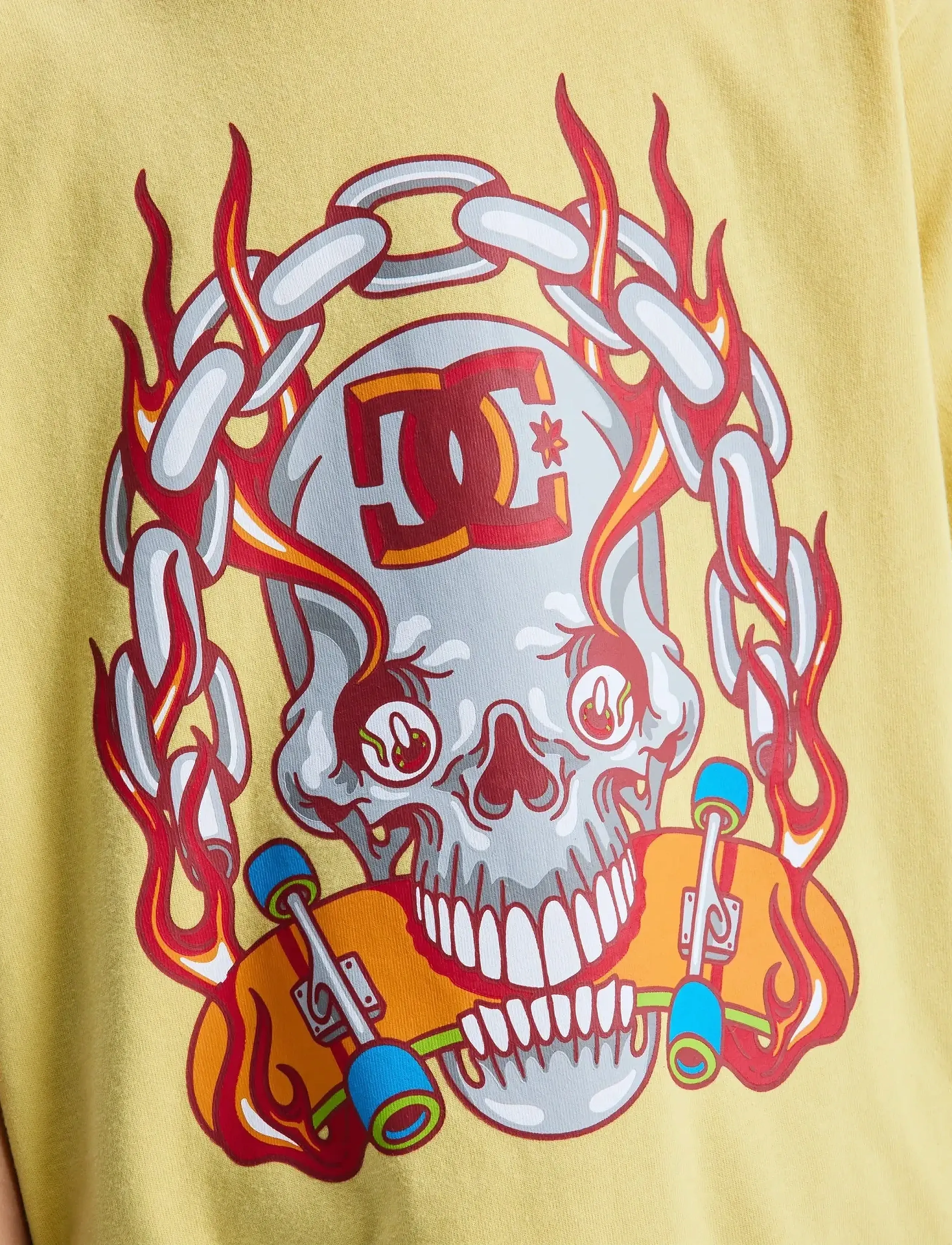 DC - BURNING SKULL YOUTH HSS - lühikeste varrukatega t-särgid - dusky citron - 5