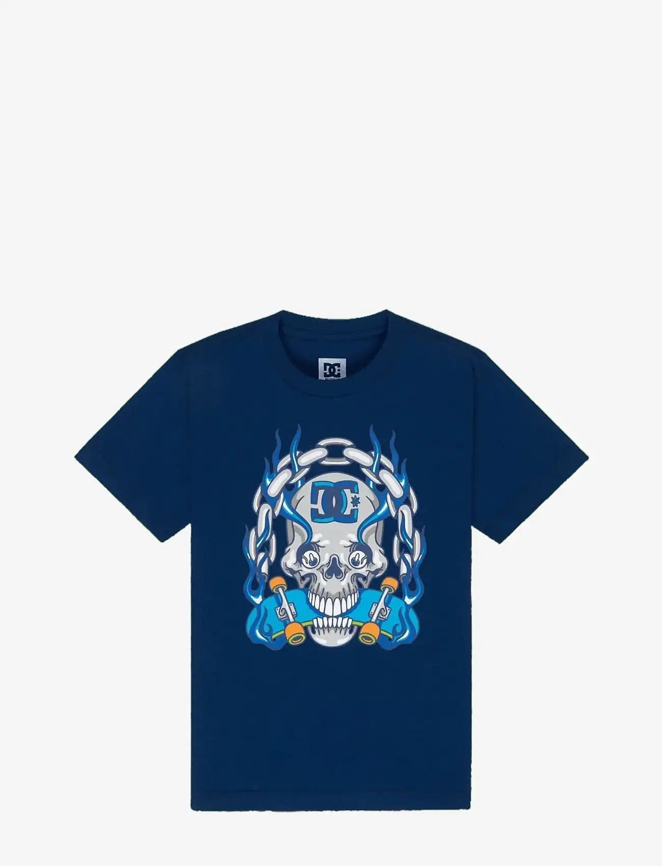 DC - BURNING SKULL YOUTH HSS - kortærmede t-shirts - estate blue - 1