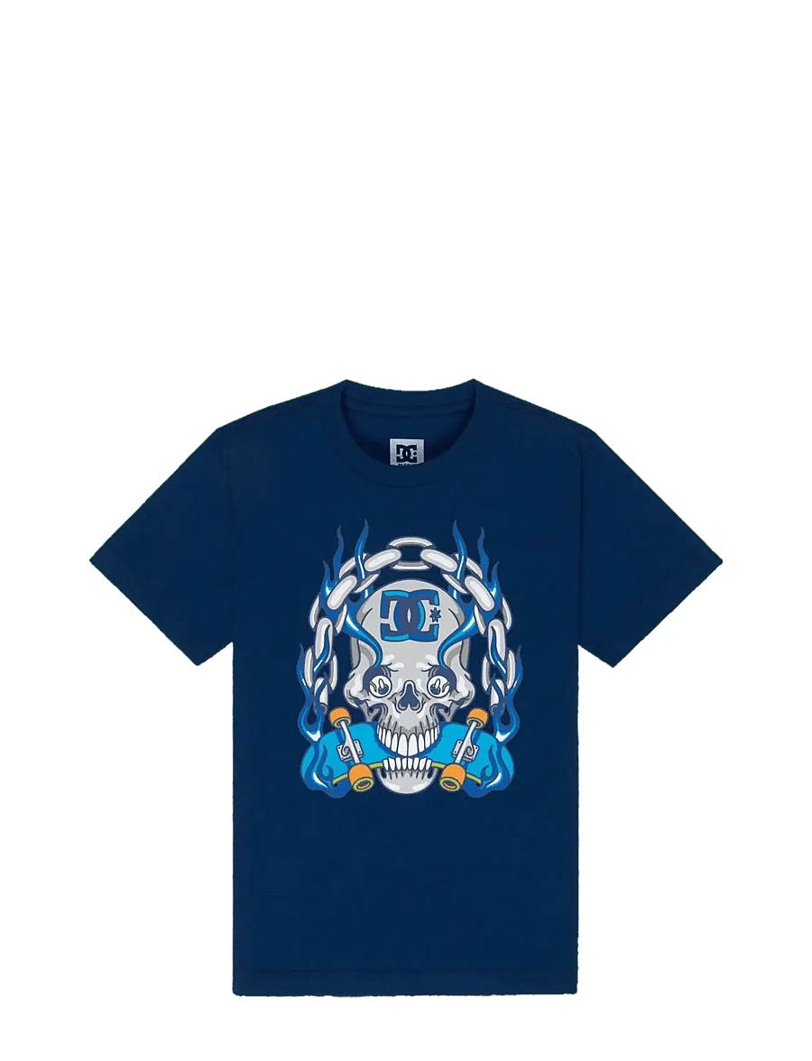 DC - BURNING SKULL YOUTH HSS - kurzärmelig - estate blue - 1