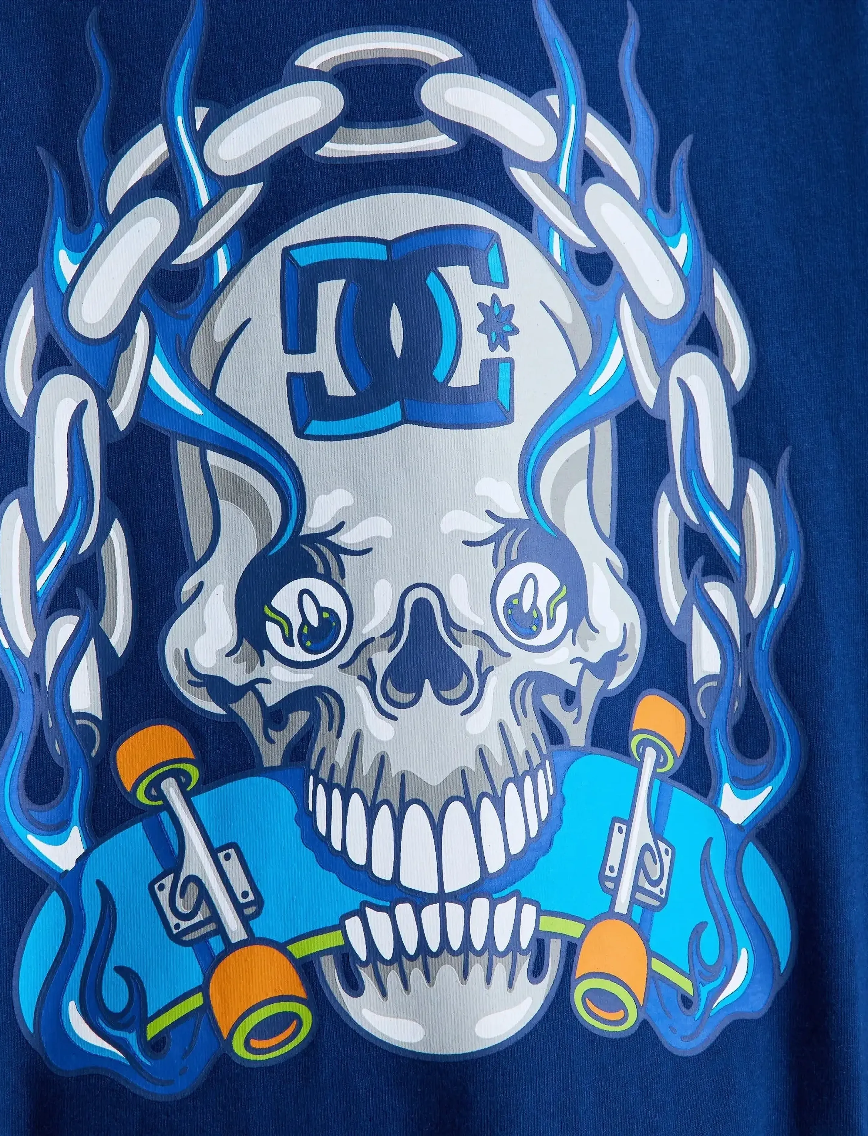 DC - BURNING SKULL YOUTH HSS - kortermede t-skjorter - estate blue - 5