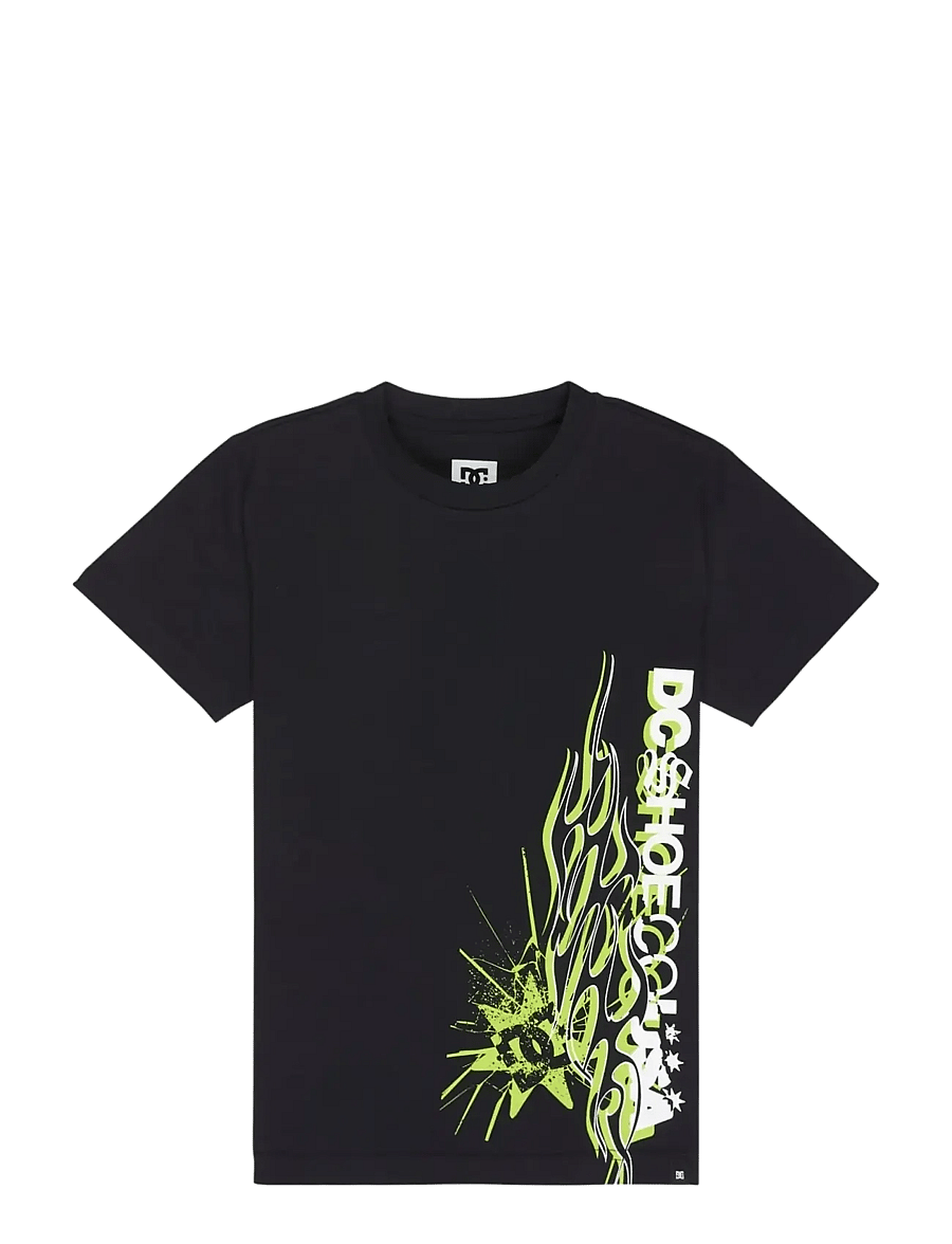 DC - DC SIDE FLAME HSS YTH - kortärmade t-shirts - black - 1
