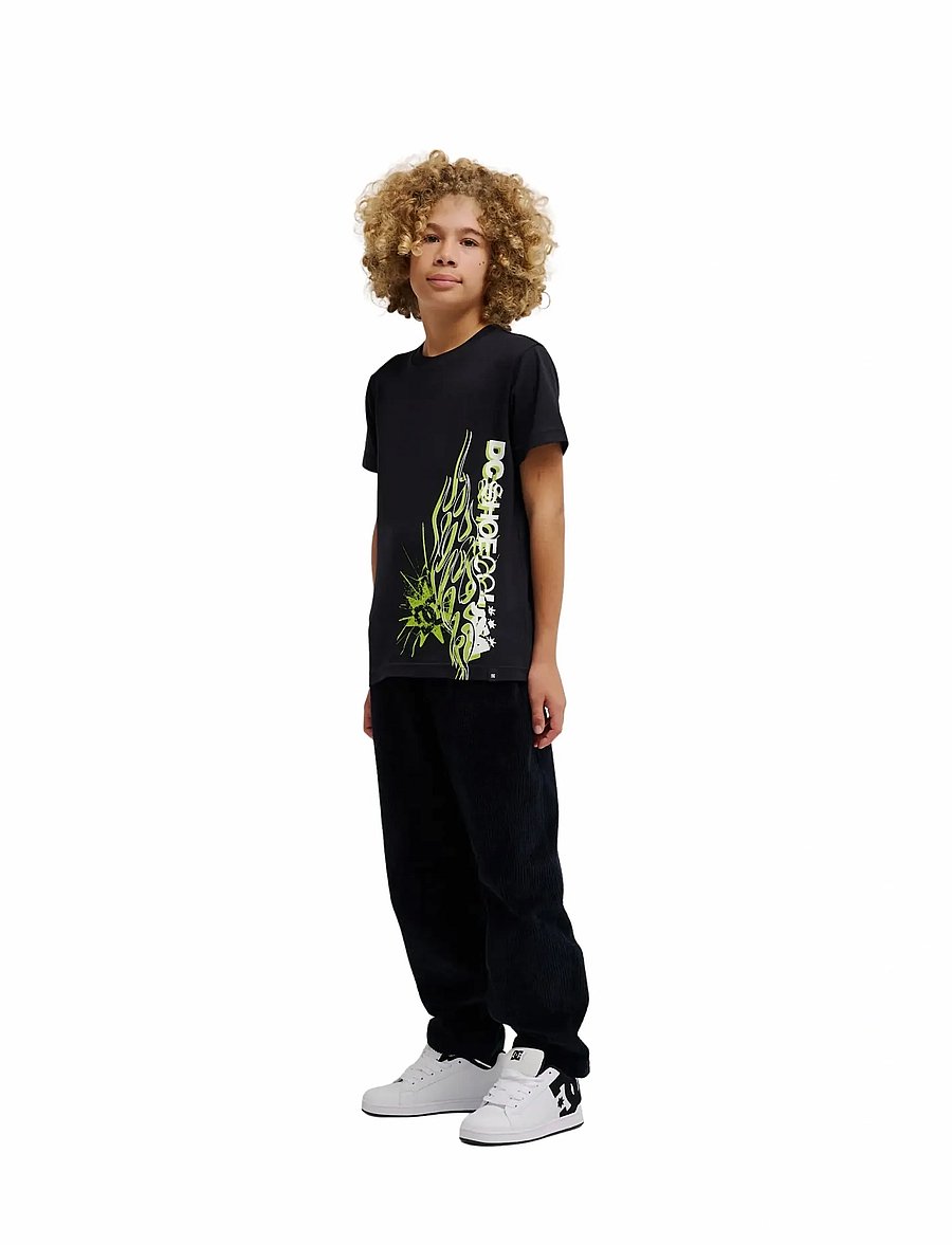 DC - DC SIDE FLAME HSS YTH - kortärmade t-shirts - black - 4