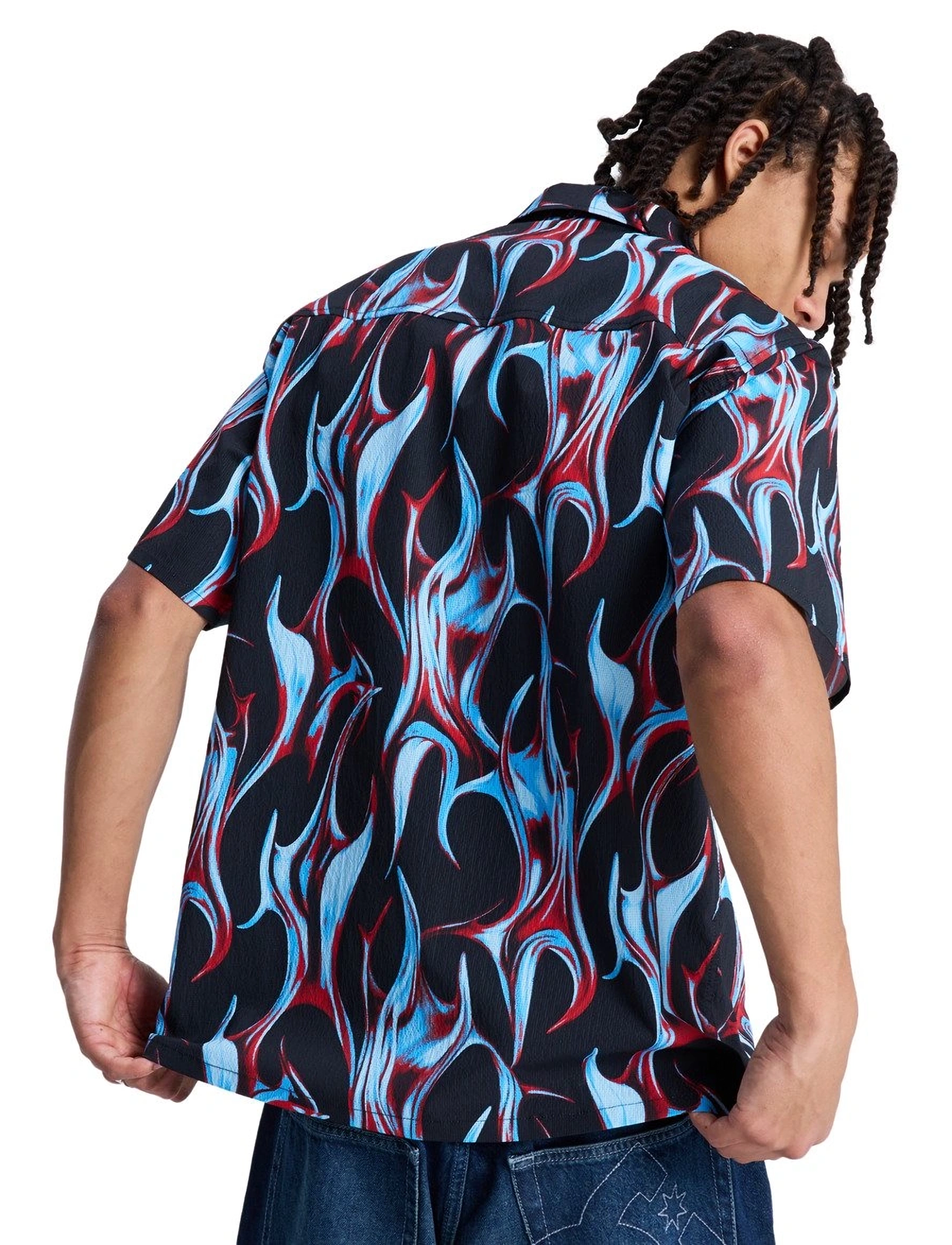 DC - FULL ON RESORT - hemden - liquid fuego black - 3