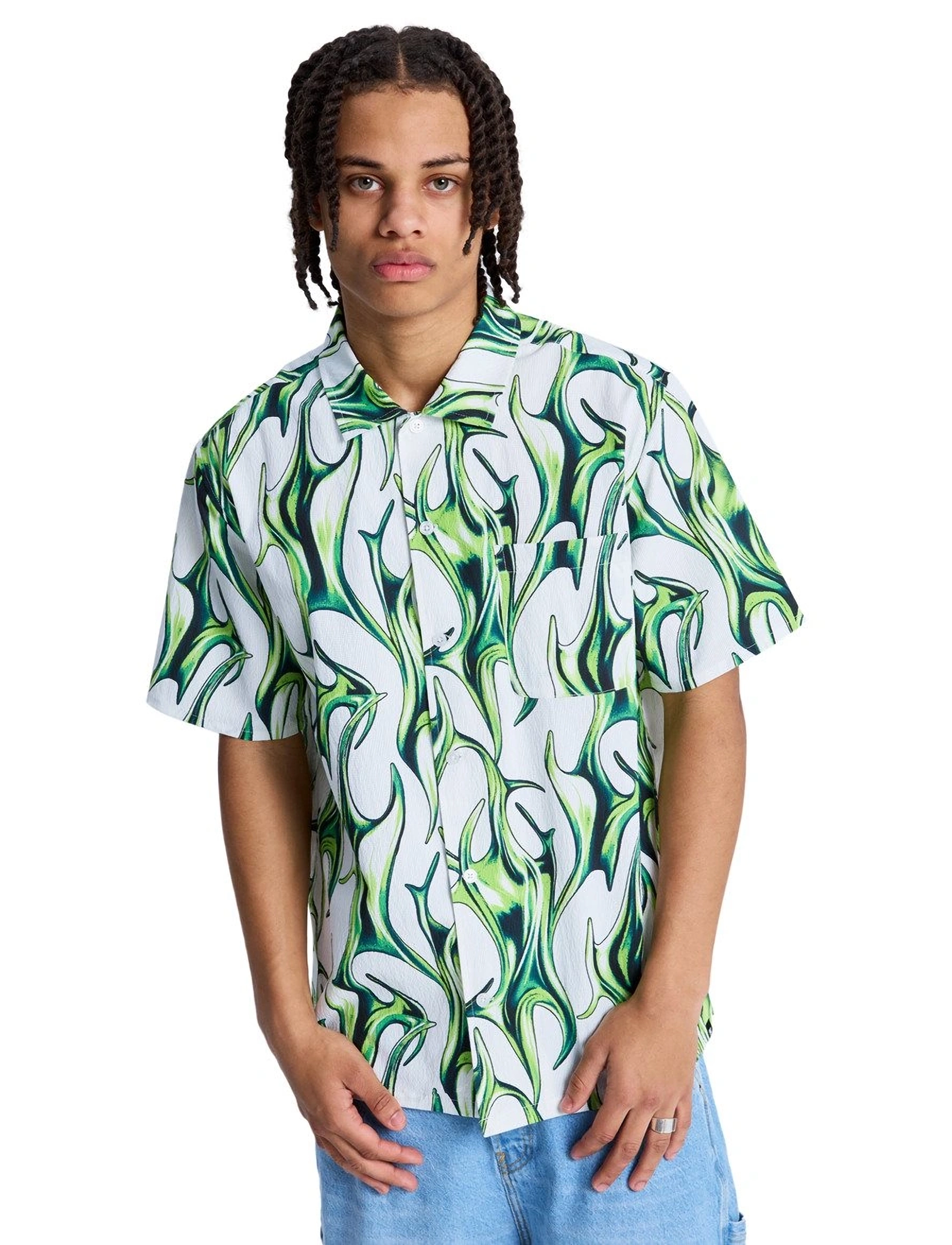 DC Full On Resort, XL, Sport Oberteile, Grün - Shirts, Männerswear