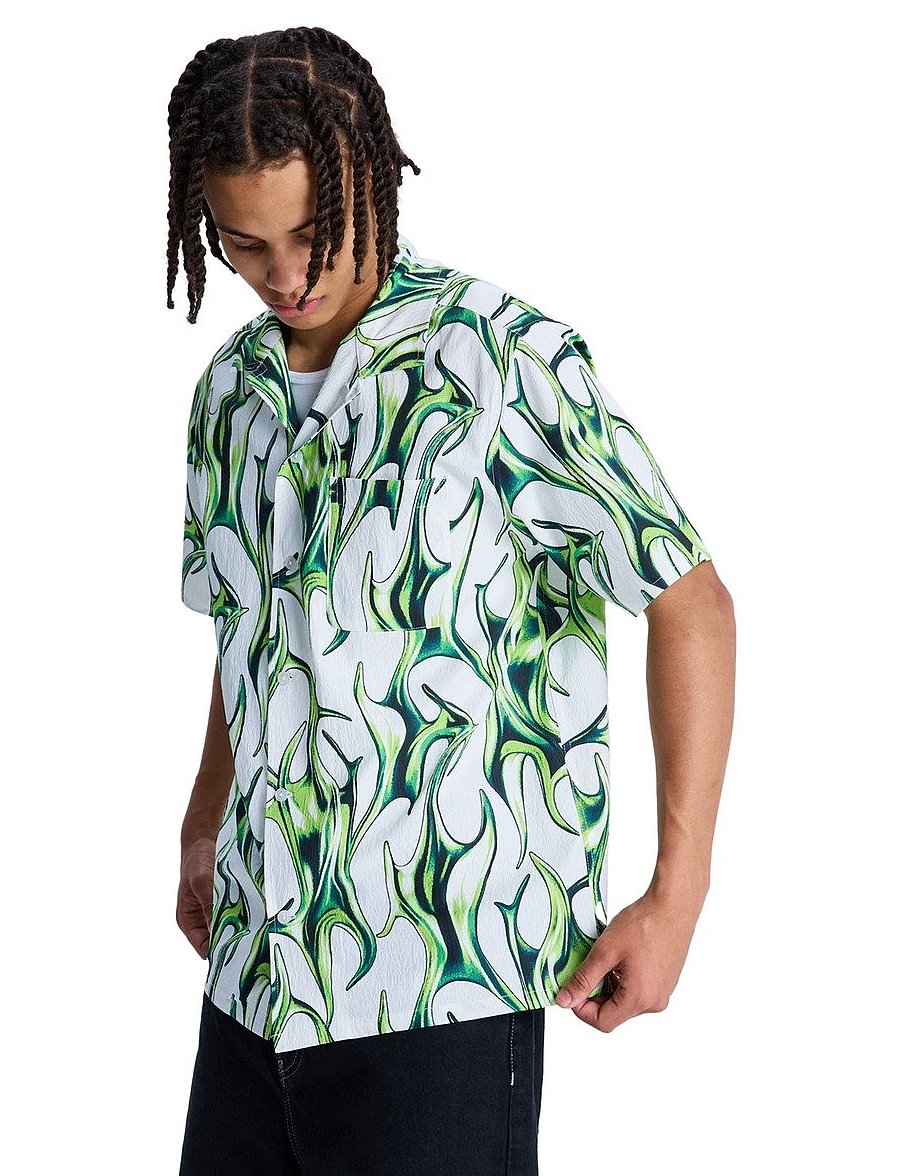 DC - FULL ON RESORT - oberteile & t-shirts - liquid fuego white - 4