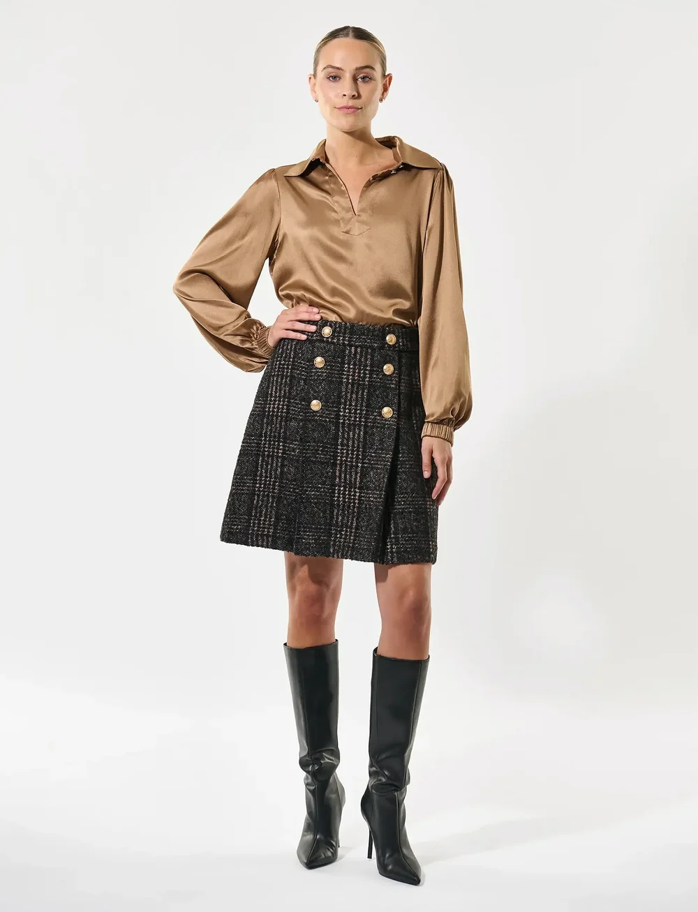 Dea Kudibal - PATRIZIADEA - kurze röcke - black check - 0