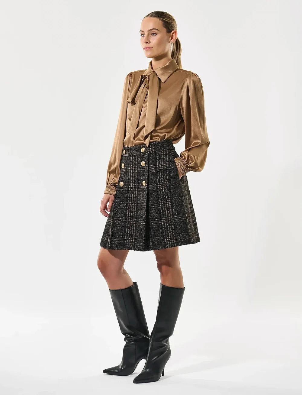 Dea Kudibal - PATRIZIADEA - kurze röcke - black check - 3