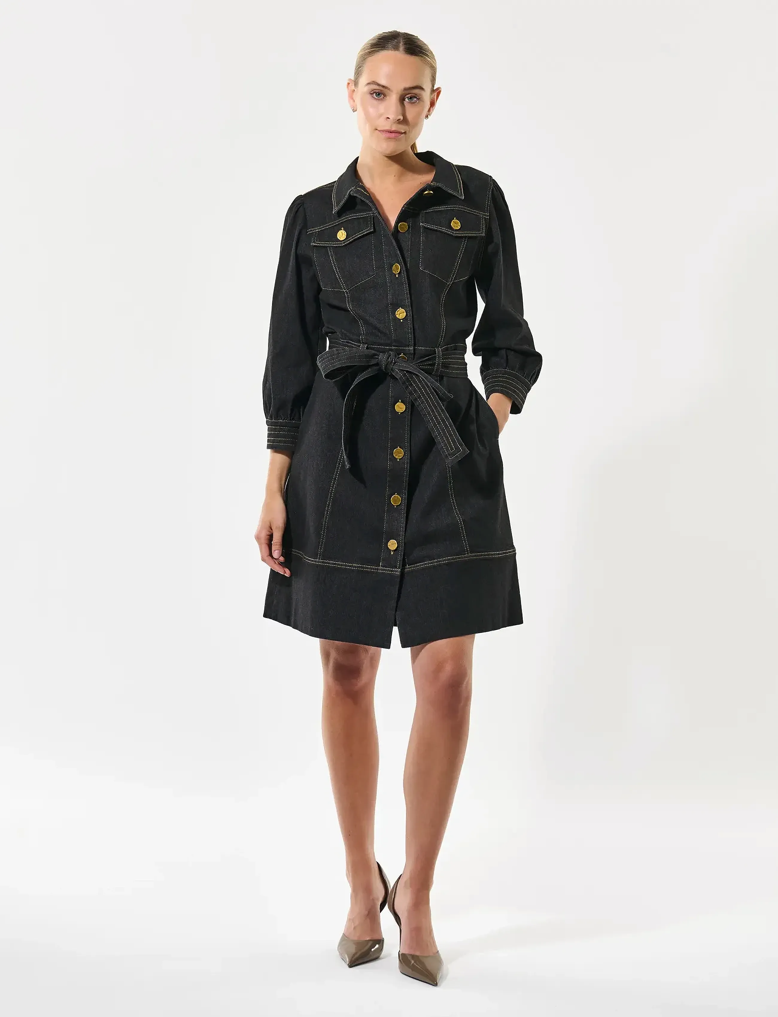 Dea Kudibal Elodiedea, M, Navy, Kjoler > Skjortekjoler, Dame
