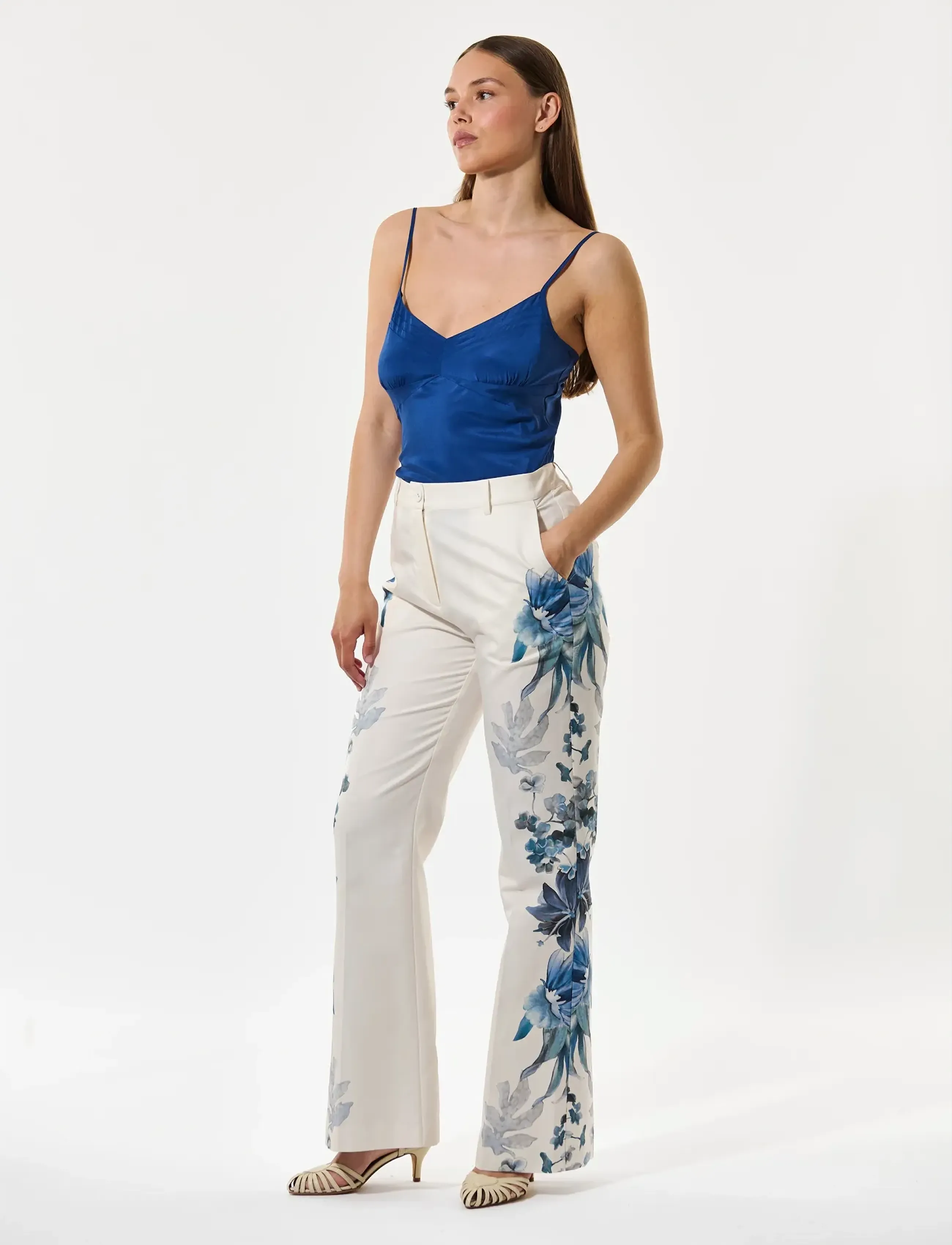 Dea Kudibal RIHANNADEA NS - Hosen - BELLADONNA MIDNIGHT / cream