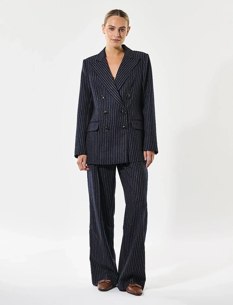Dea Kudibal - ALBERTADEA - dobbeltradede blazere - blue pinstripe - 0
