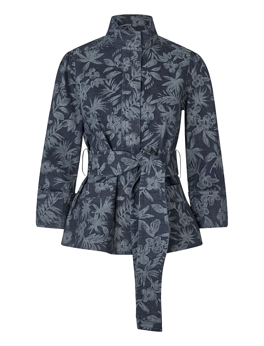 Dea Kudibal - ELLADEA - blazere med bælte - floral denim - 1