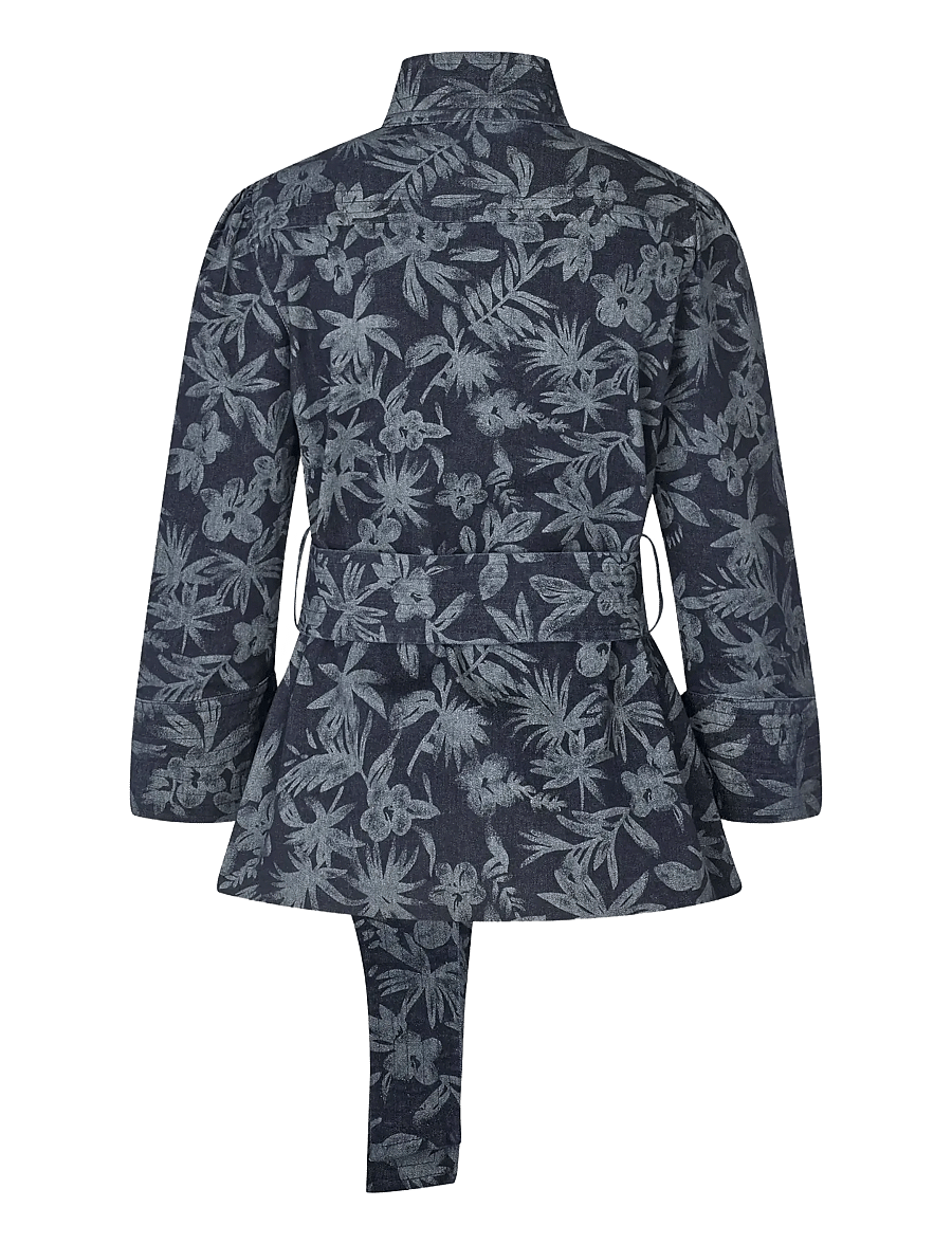 Dea Kudibal - ELLADEA - blazere med bælte - floral denim - 2