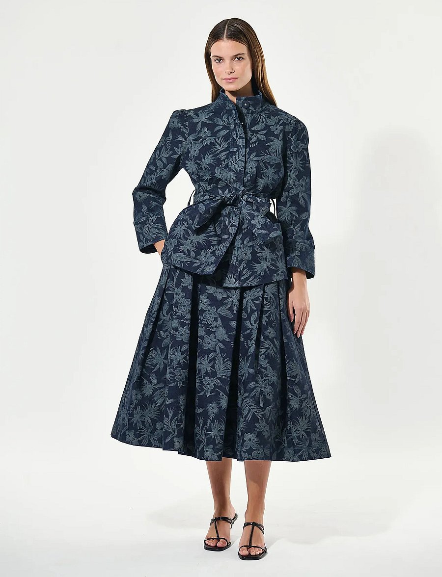 Dea Kudibal - ELLADEA - blazere med bælte - floral denim - 0