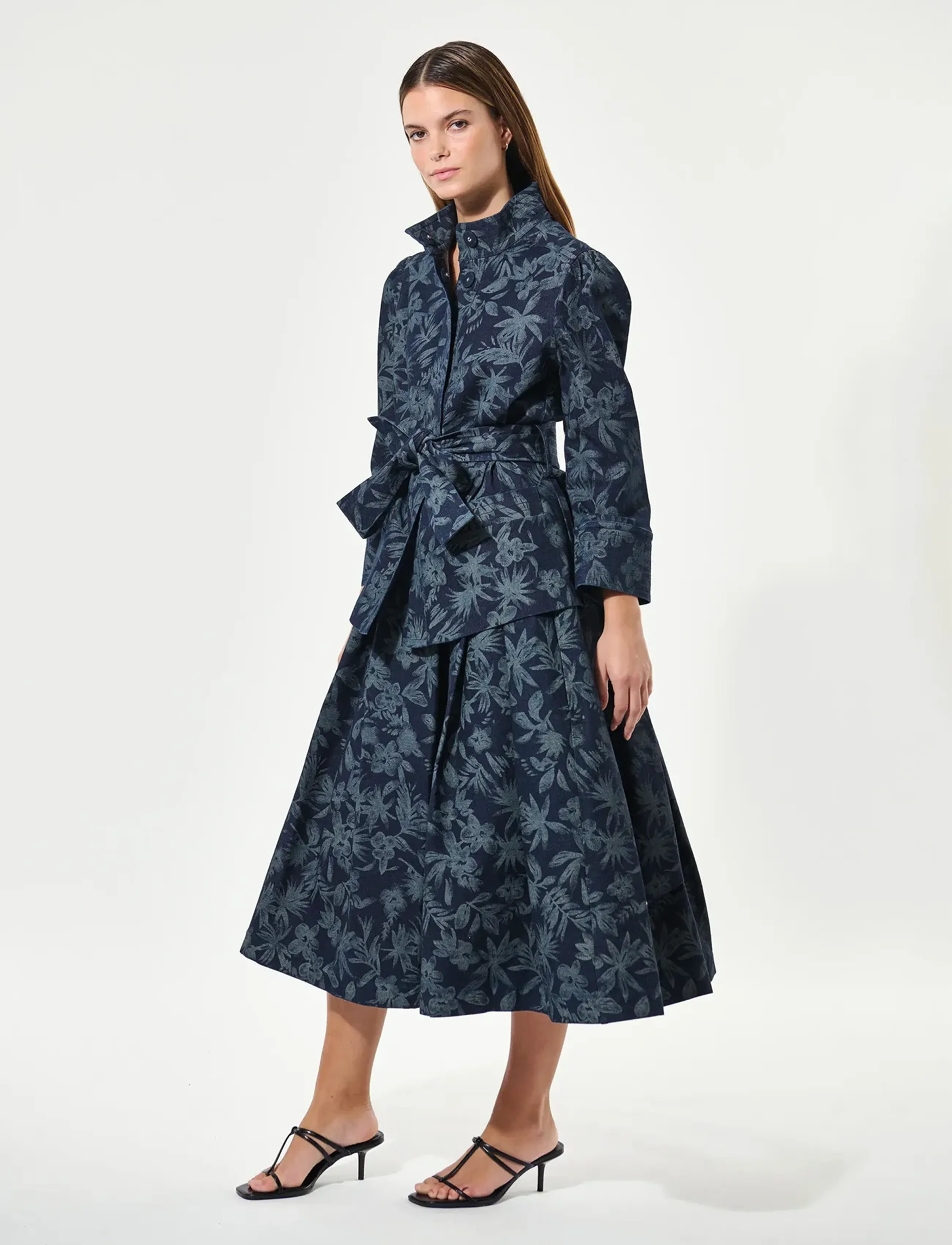 Dea Kudibal - ELLADEA - blazer mit gürtel - floral denim - 3