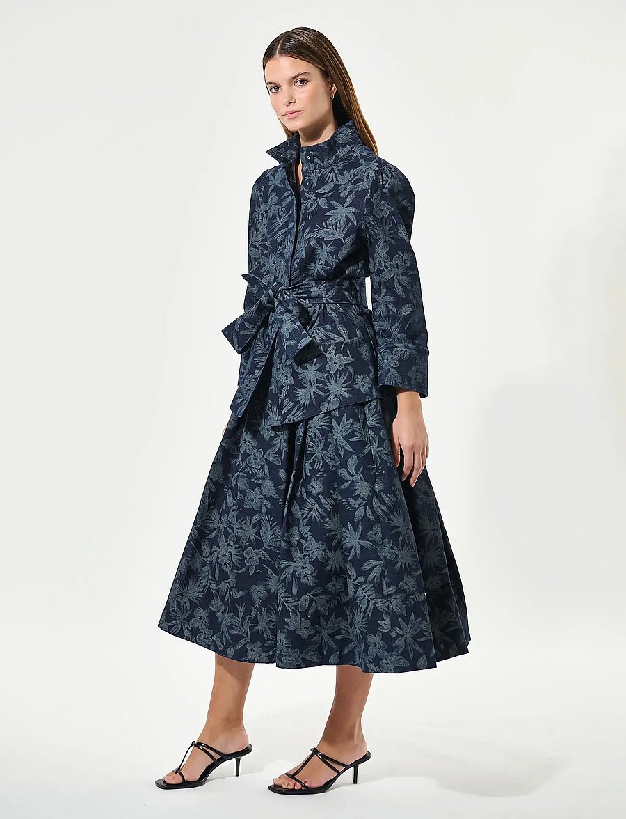 Dea Kudibal - ELLADEA - blazere med bælte - floral denim - 3