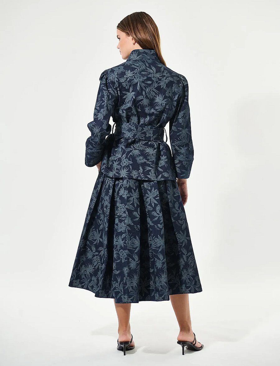 Dea Kudibal - ELLADEA - blazere med bælte - floral denim - 4
