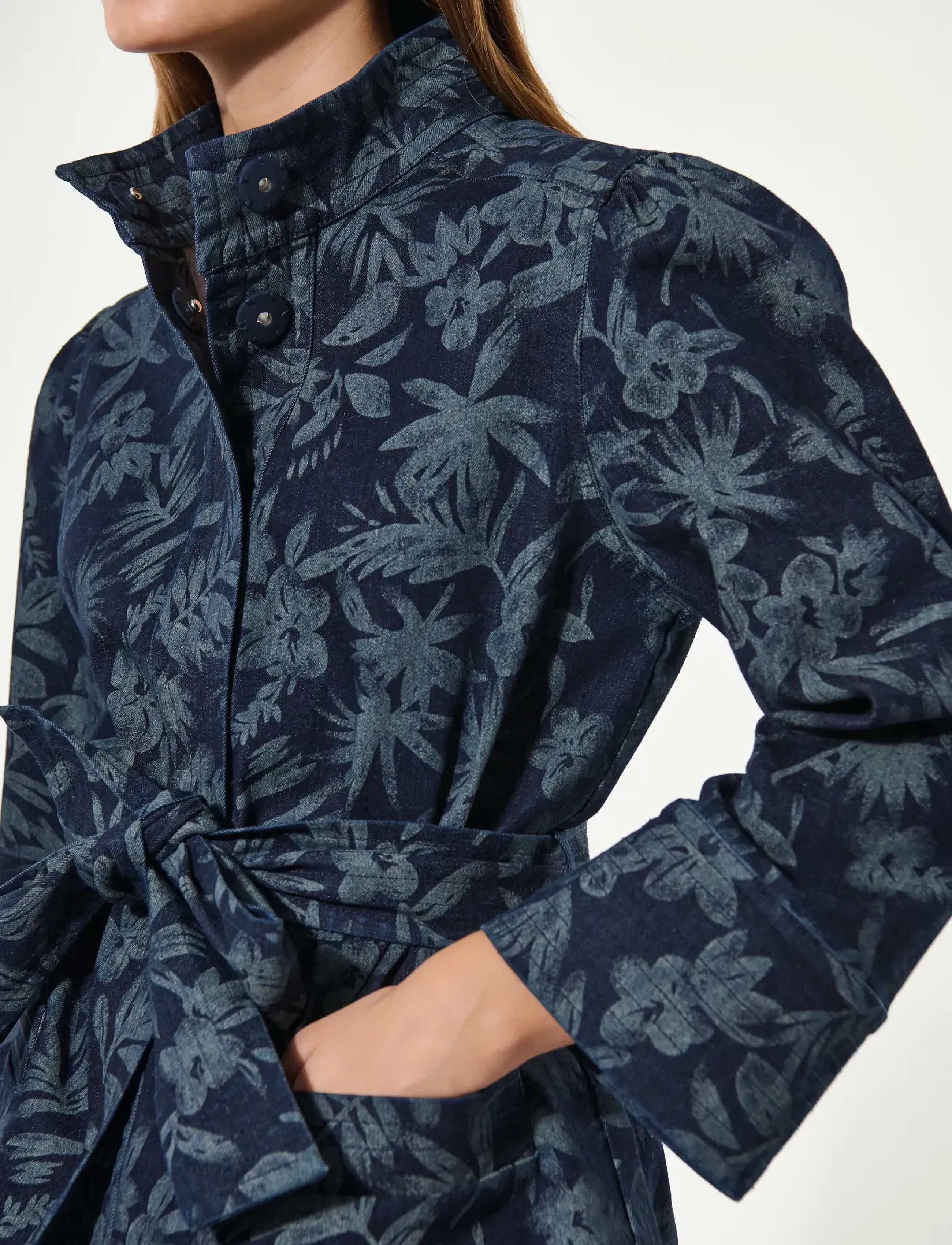 Dea Kudibal - ELLADEA - blazer mit gürtel - floral denim - 5