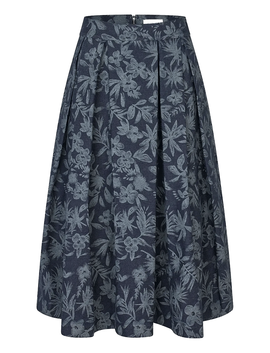 Dea Kudibal - ABEYDEA - midi nederdele - floral denim - 1