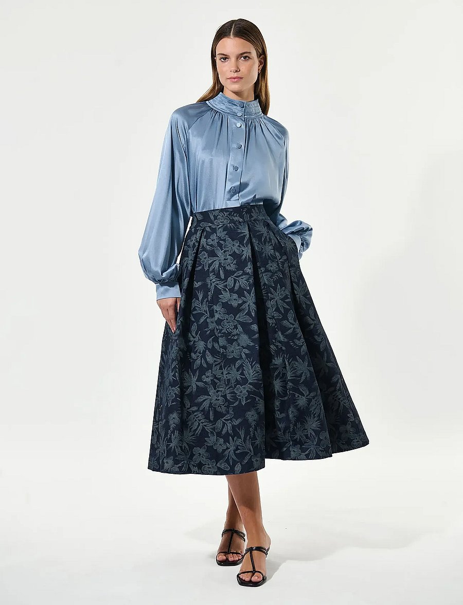 Dea Kudibal - ABEYDEA - midi nederdele - floral denim - 0