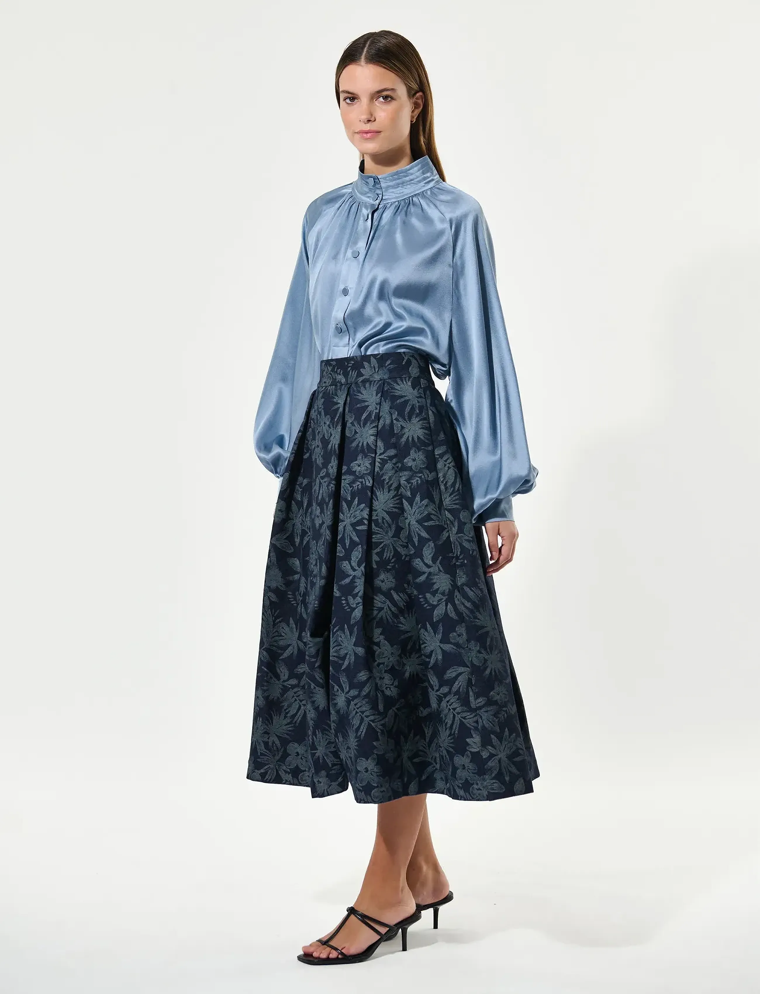 Dea Kudibal - ABEYDEA - midi-röcke - floral denim - 3