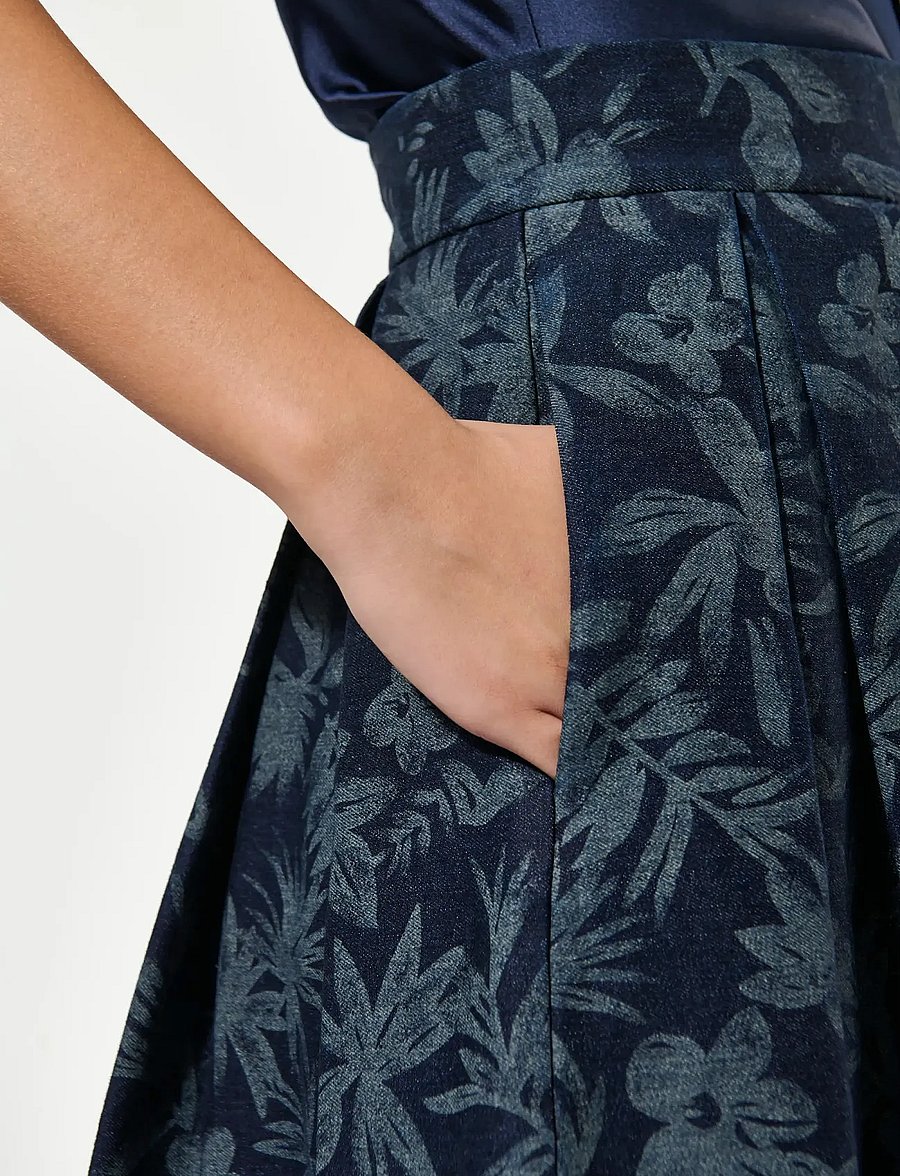 Dea Kudibal - ABEYDEA - midi nederdele - floral denim - 5