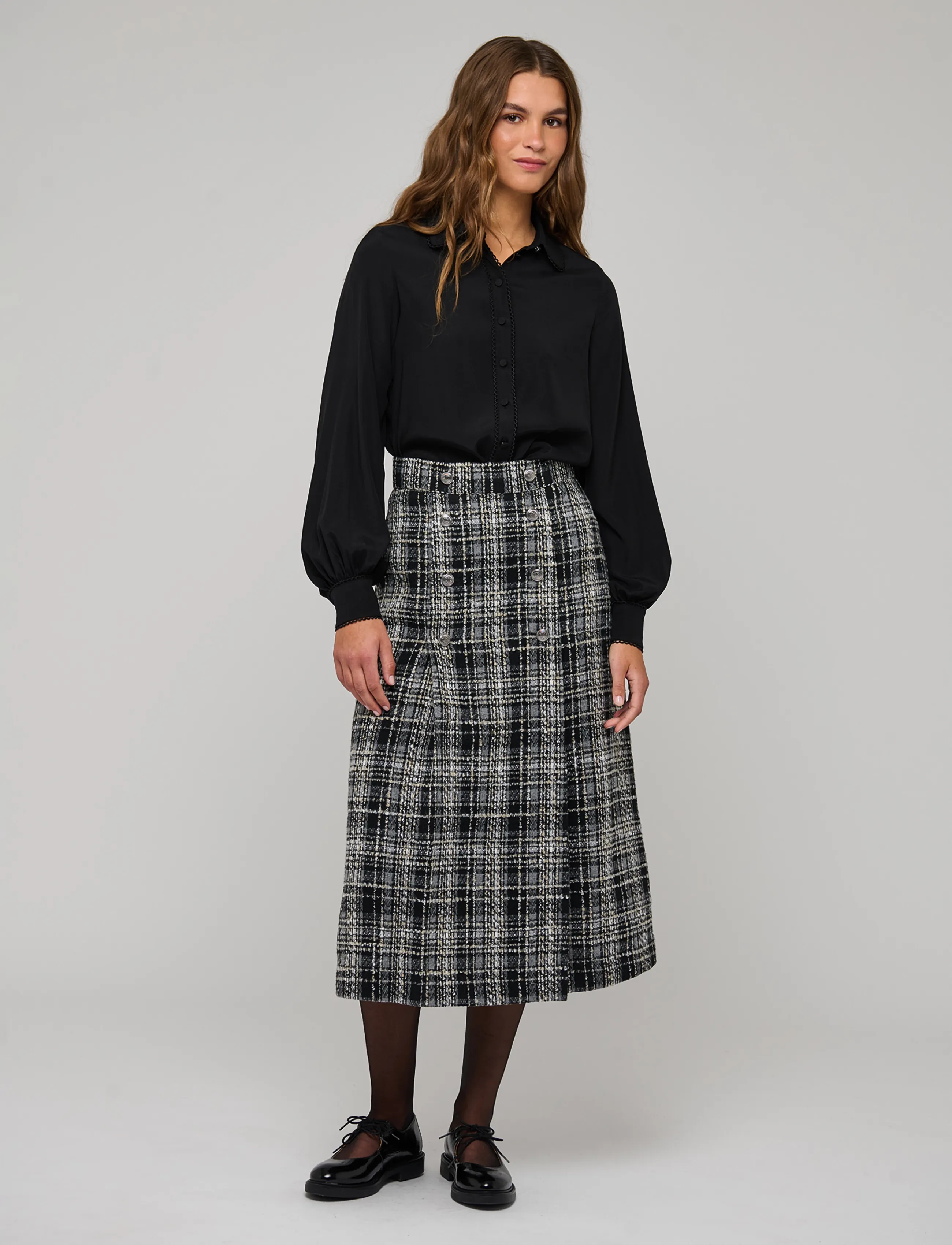 Dea Kudibal - ADELEDEA NS - midi skirts - salt & pepper - 0