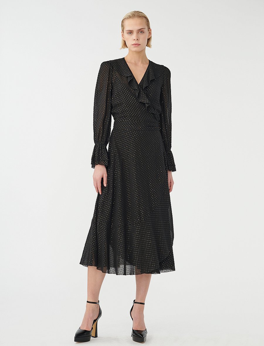 Dea Kudibal - JOSEFINA - wikkeljurken - lurex black - 0