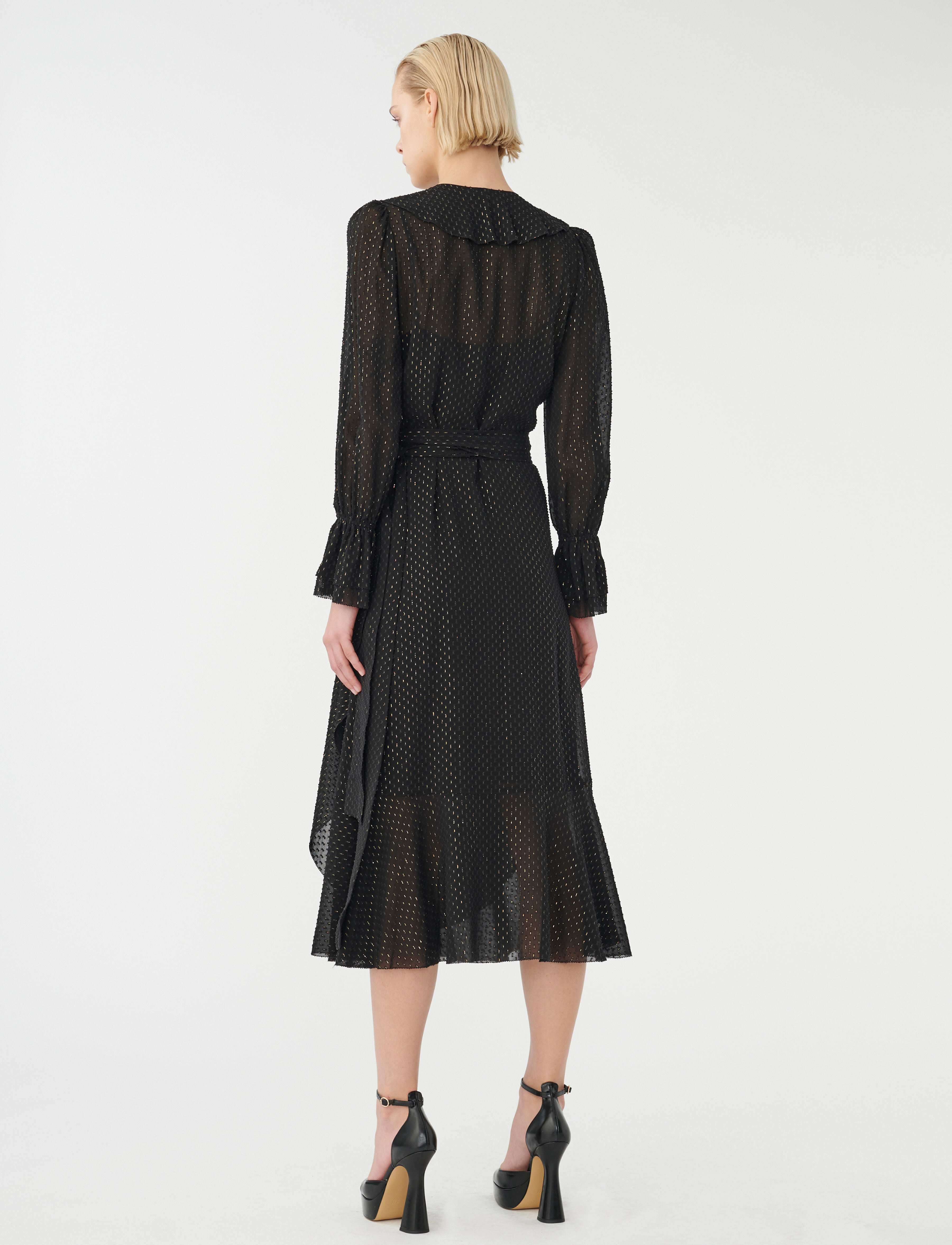 Dea Kudibal - JOSEFINA - wikkeljurken - lurex black - 2