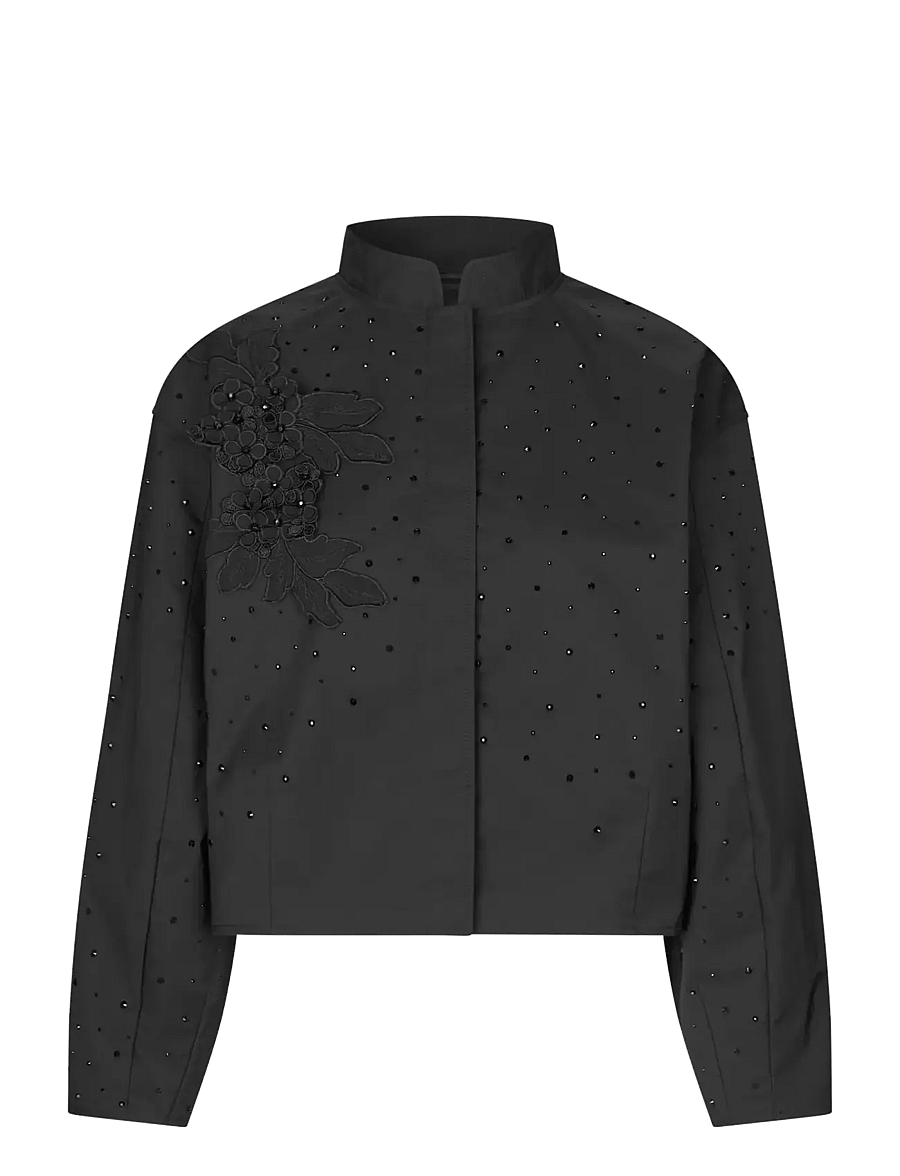 Dea Kudibal - SAFADEA NS - enkelknäppta kavajer - black taffeta emb - 1