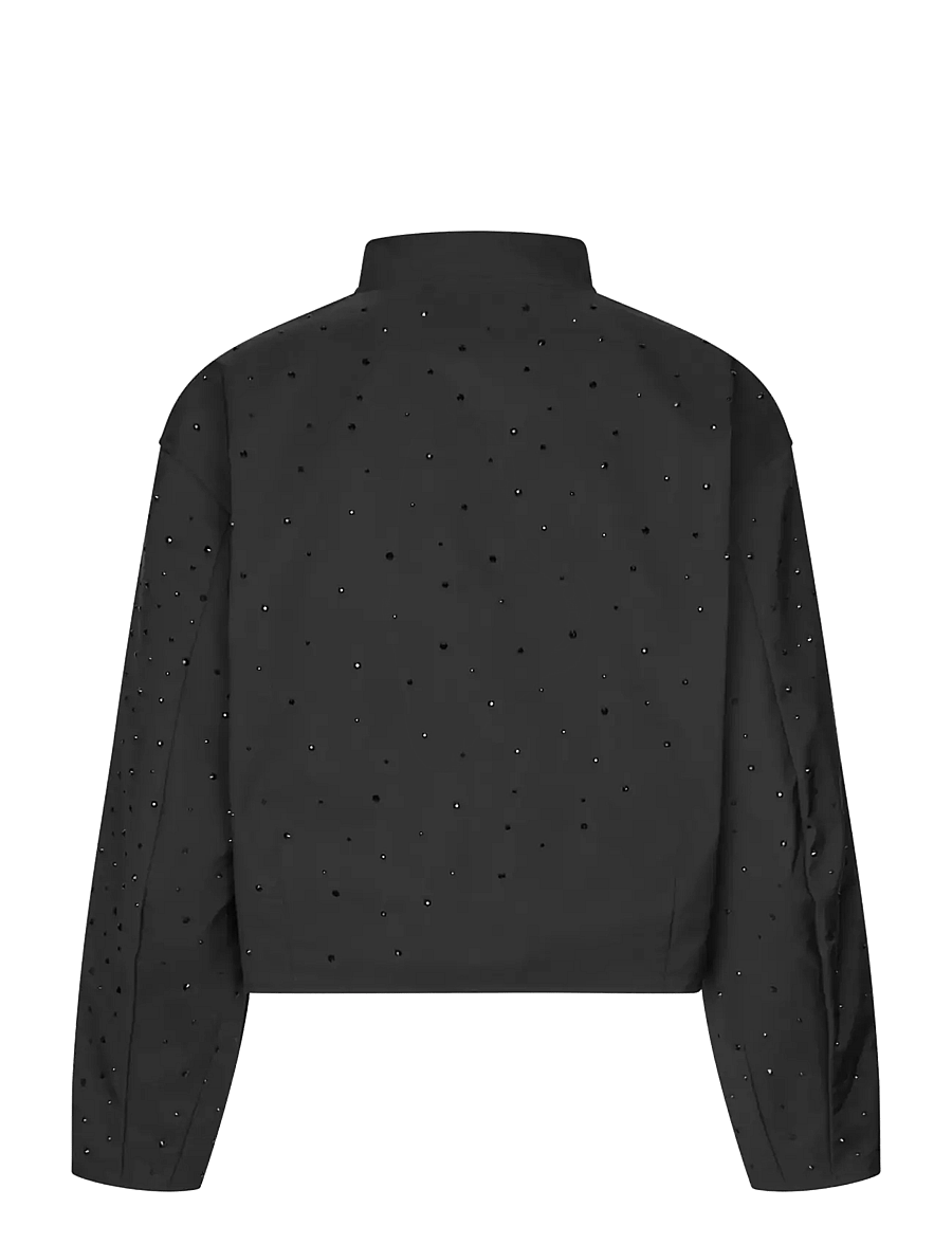 Dea Kudibal - SAFADEA NS - enkelknäppta kavajer - black taffeta emb - 2