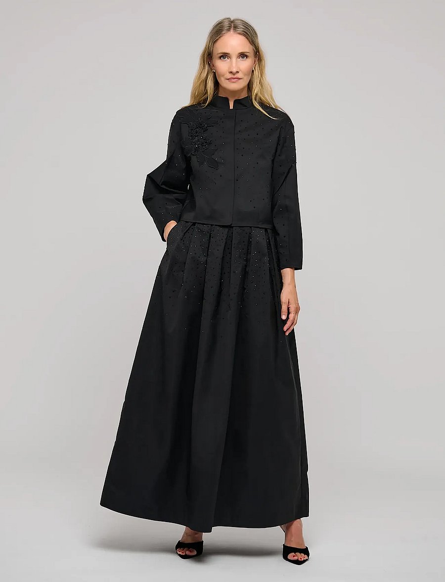 Dea Kudibal - SAFADEA NS - enkelknäppta kavajer - black taffeta emb - 3