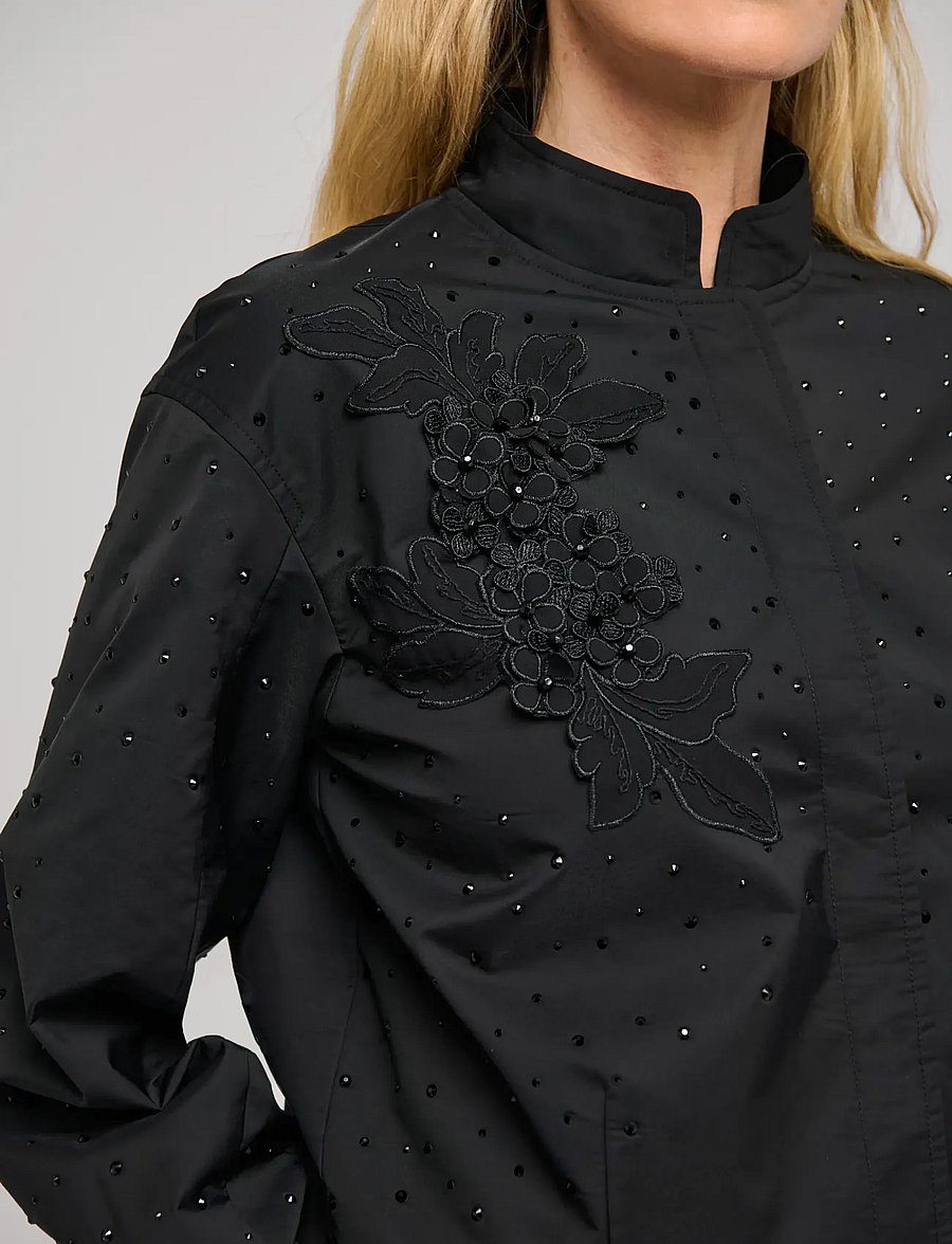Dea Kudibal - SAFADEA NS - enkelknäppta kavajer - black taffeta emb - 5
