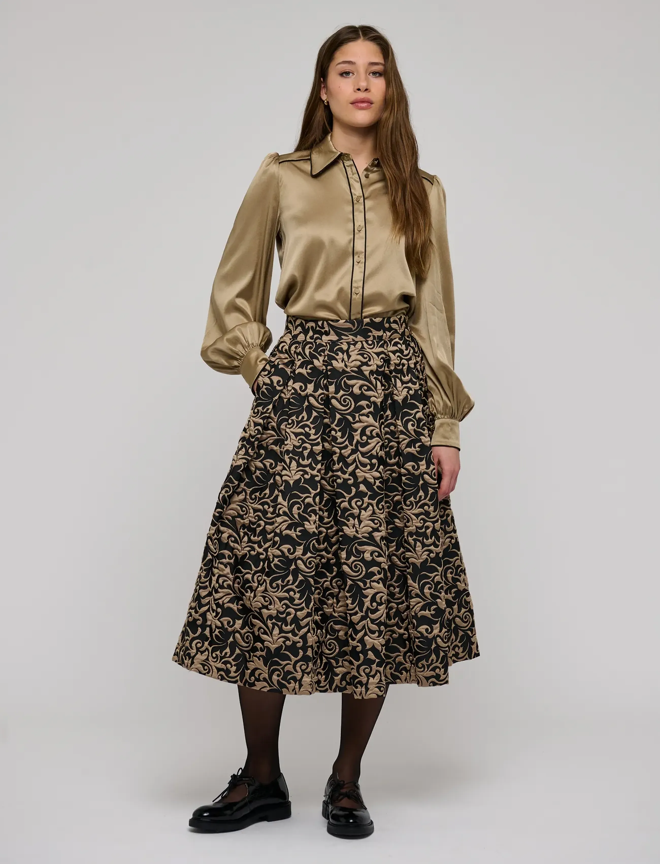 Dea Kudibal ABEYDEA NS - Pleated skirts - GOLDEN ORNAMENT / gold