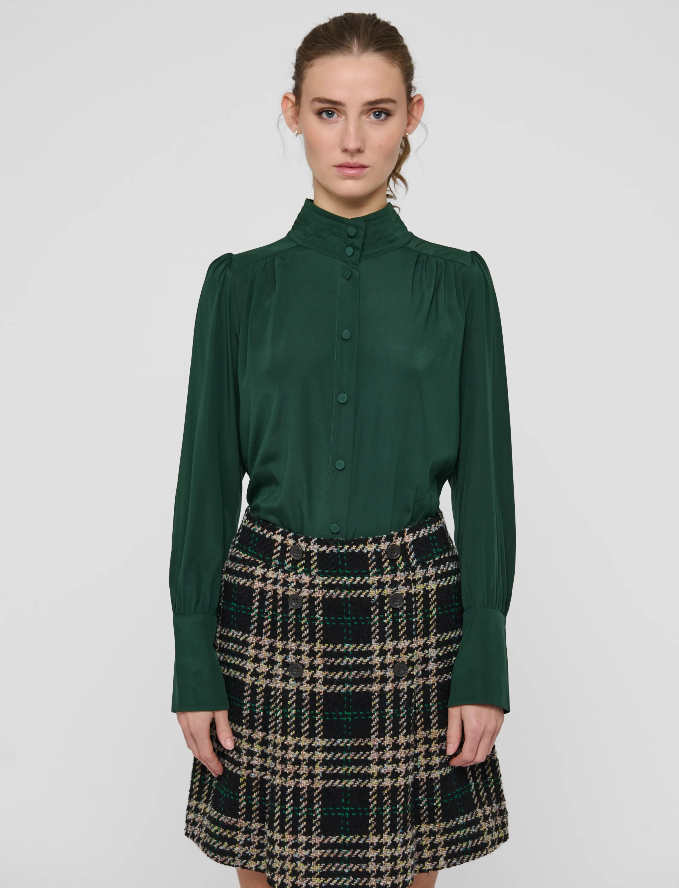Dea Kudibal - PATRIZIADEA NS - pleated skirts - dobby check boucle - 4