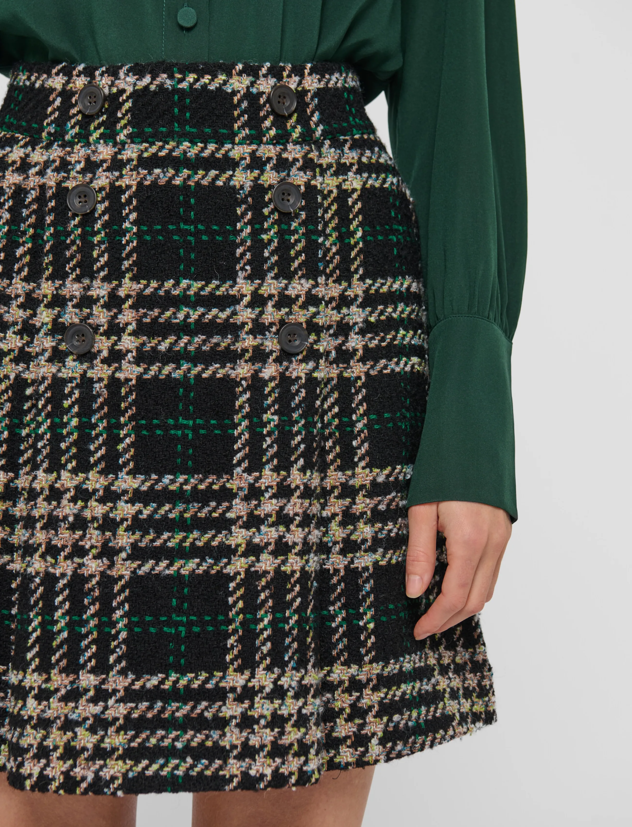 Dea Kudibal - PATRIZIADEA NS - pleated skirts - dobby check boucle - 5