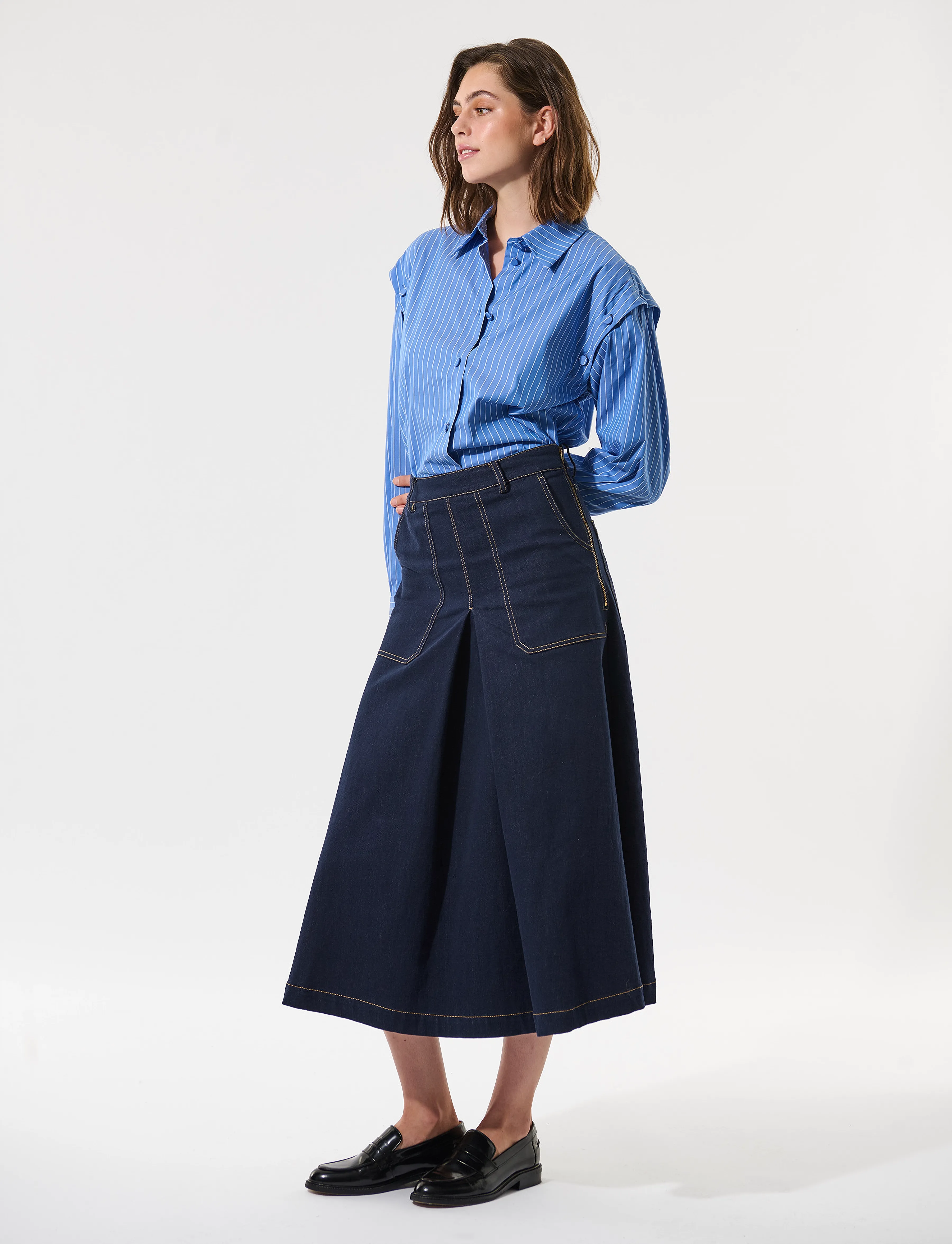 Dea Kudibal - ZANDIEDEA - krekli ar garām piedurknēm - blue white stripe - 3
