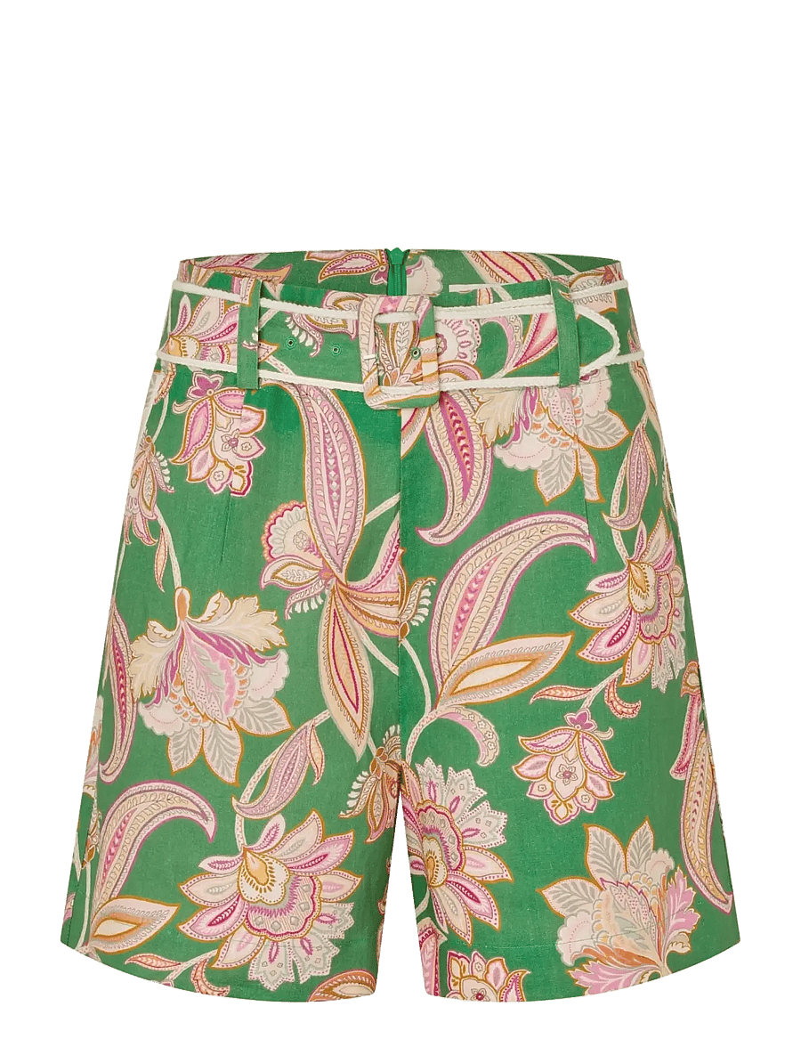 Dea Kudibal - VILLADEA NS - linased lühikesed püksid - paisley full green - 1