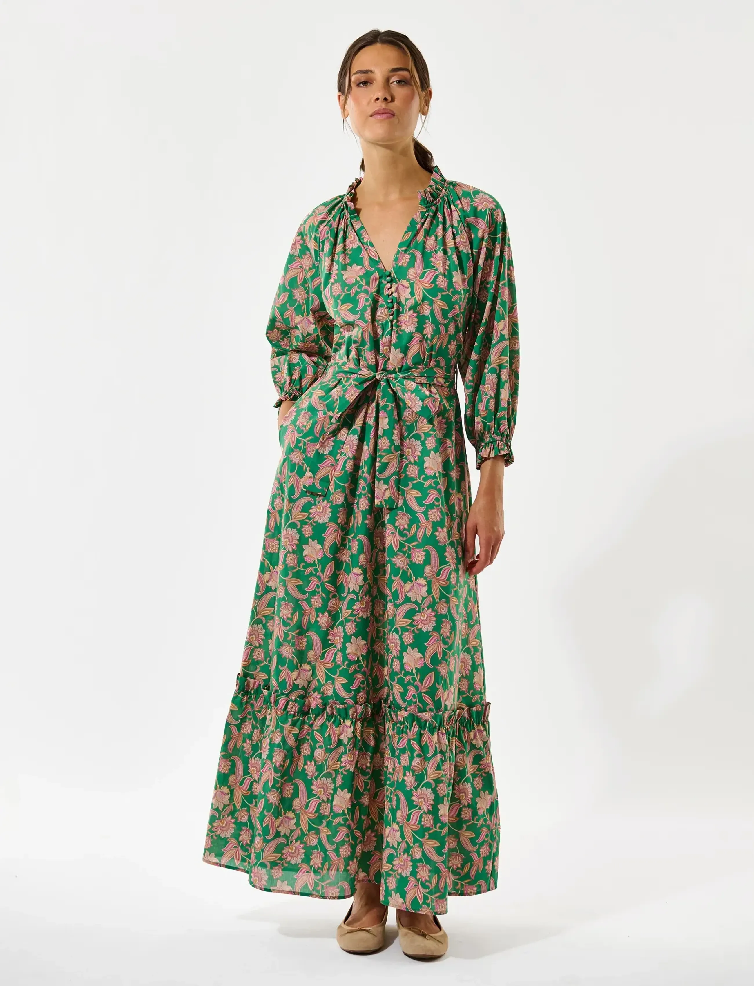 Dea Kudibal TUSNELDADEA NS - Skjortklänningar - PAISLEY GREEN / green