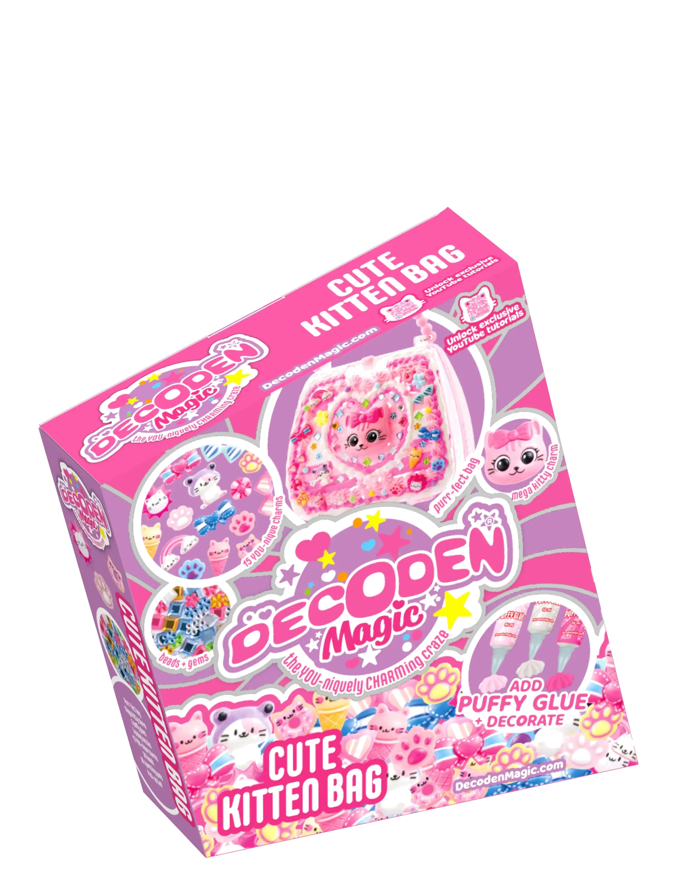 Decoden Magic Deluxe Cute Kitten Bag Set, Børn, Craft Sæt, Lyserød, Str: ONE SIZE