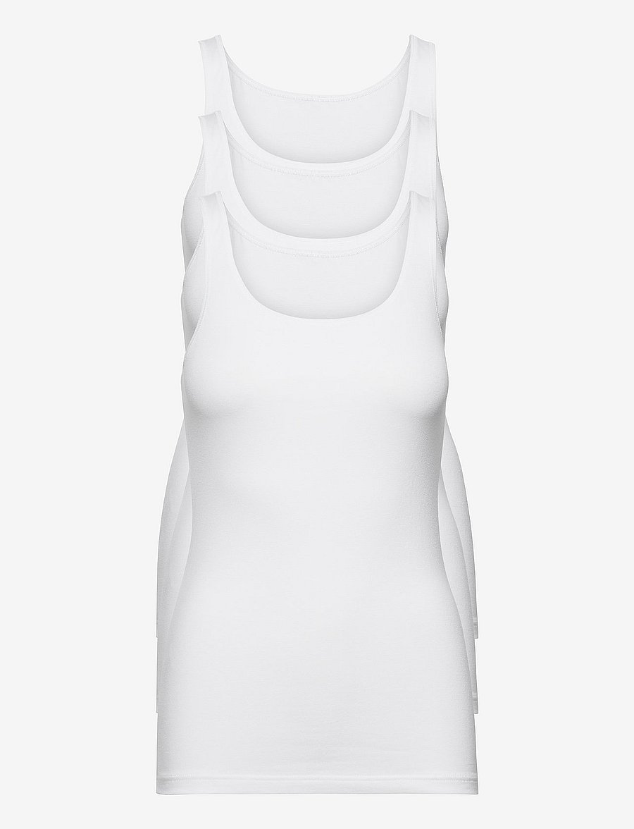 Decoy - DECOY singlet, 3-pack GOTS - tank tops - vit - 0