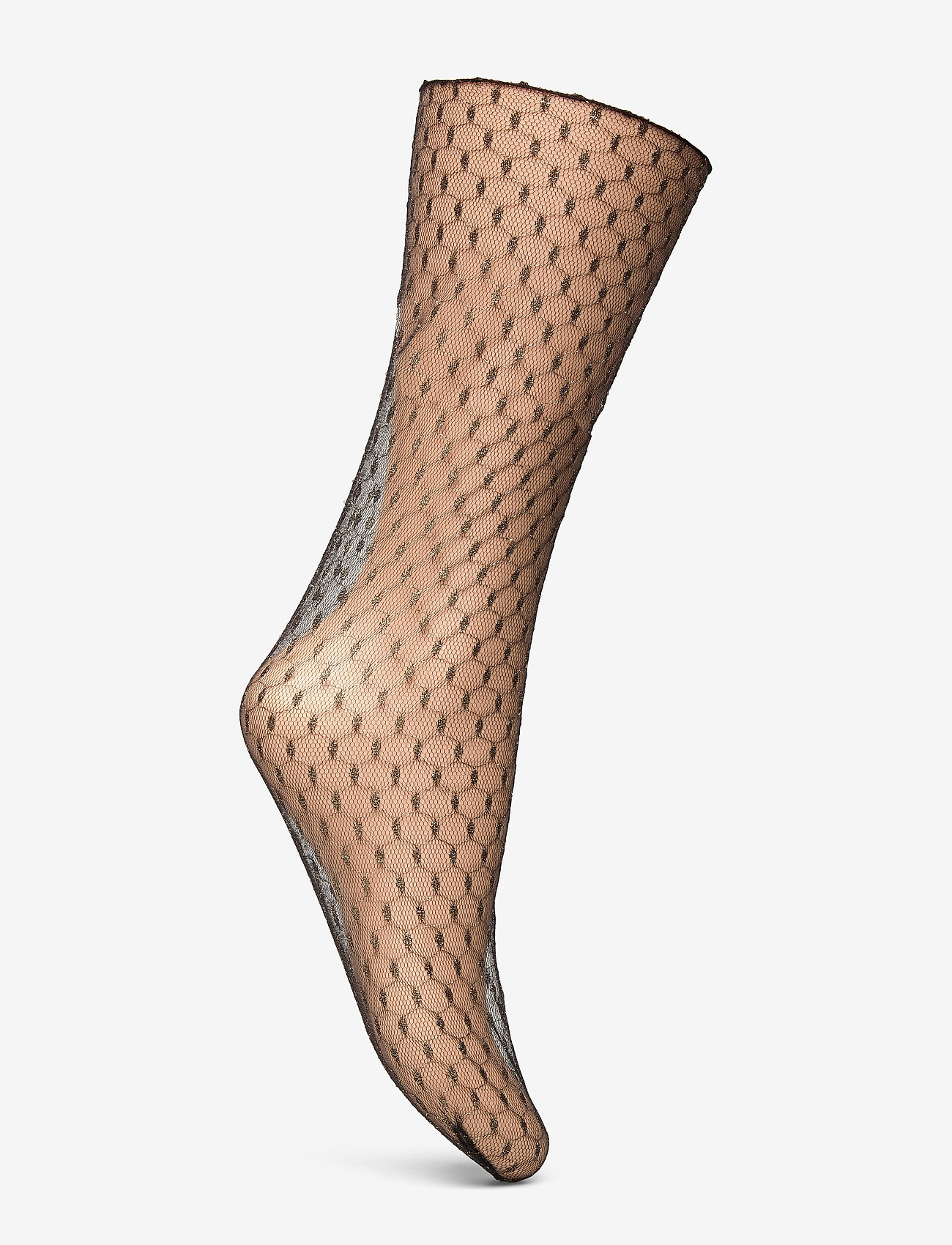 Decoy - DECOY ankle fishnet glitter - normale socken - black-gold - 1