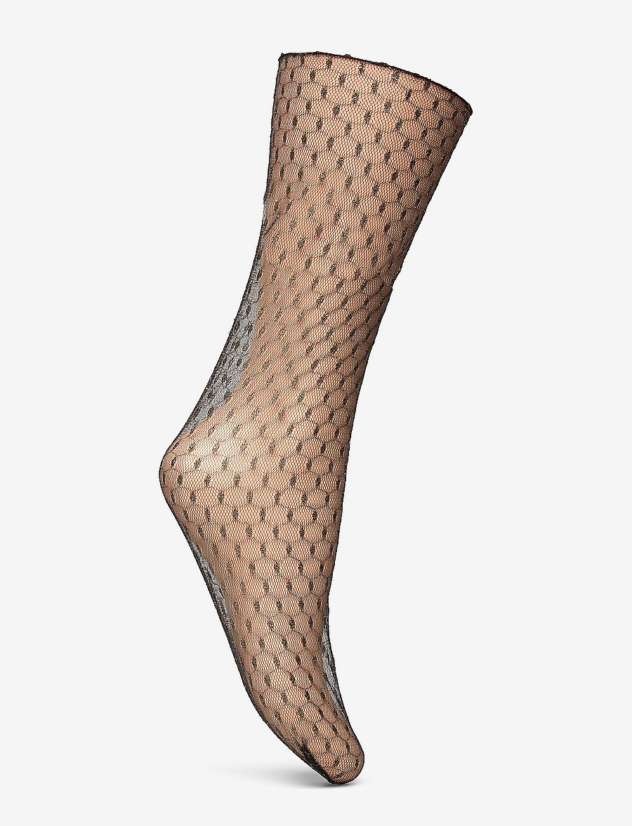 Decoy - DECOY ankle fishnet glitter - klassikalised sokid - black-gold - 1