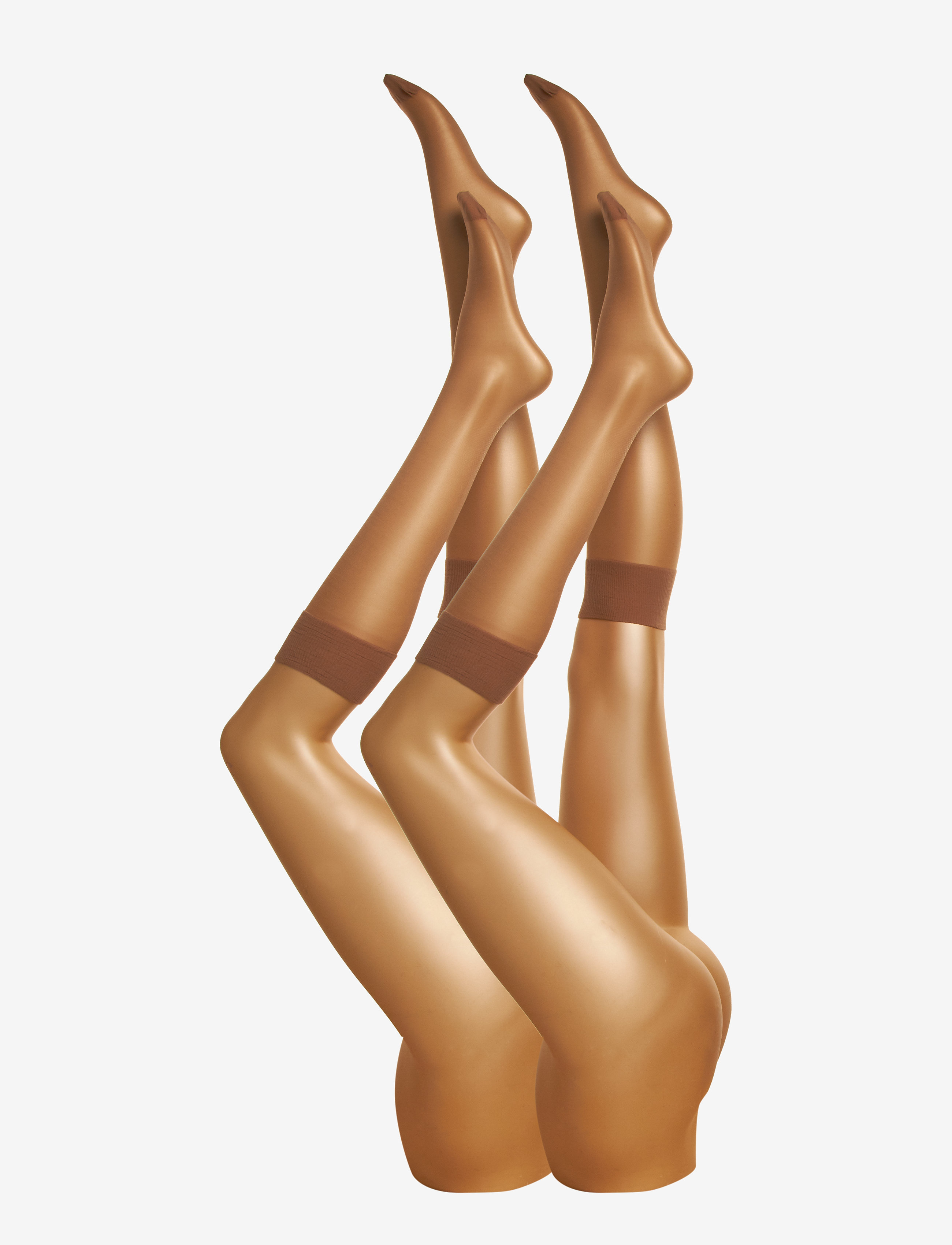 Decoy Decoy Kneehigh Silklook 2Pk 20, ONE SIZ, Beige, Sokker > Knæhøje Sokker, Dame