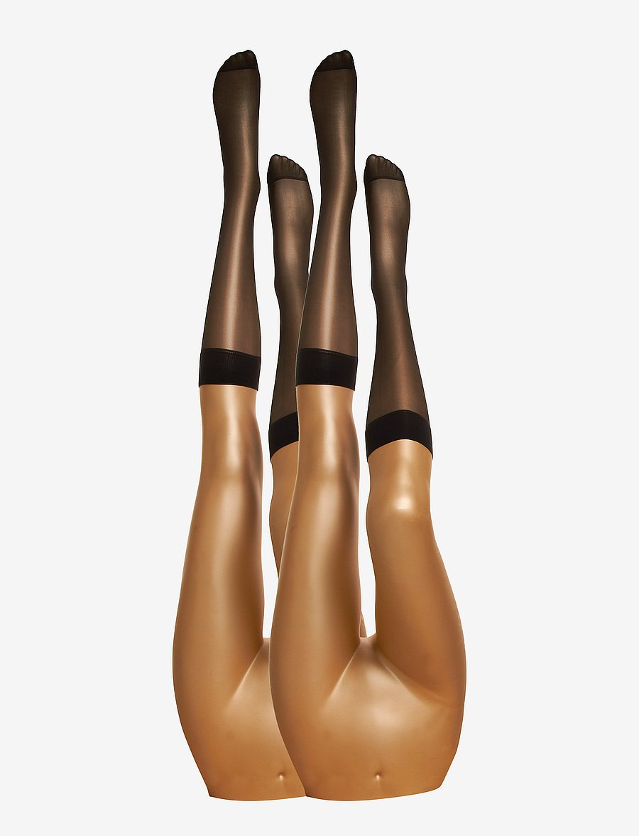 Decoy - DECOY kneehigh silklook 2pk 20 - kojinės iki kelių - svart - 2