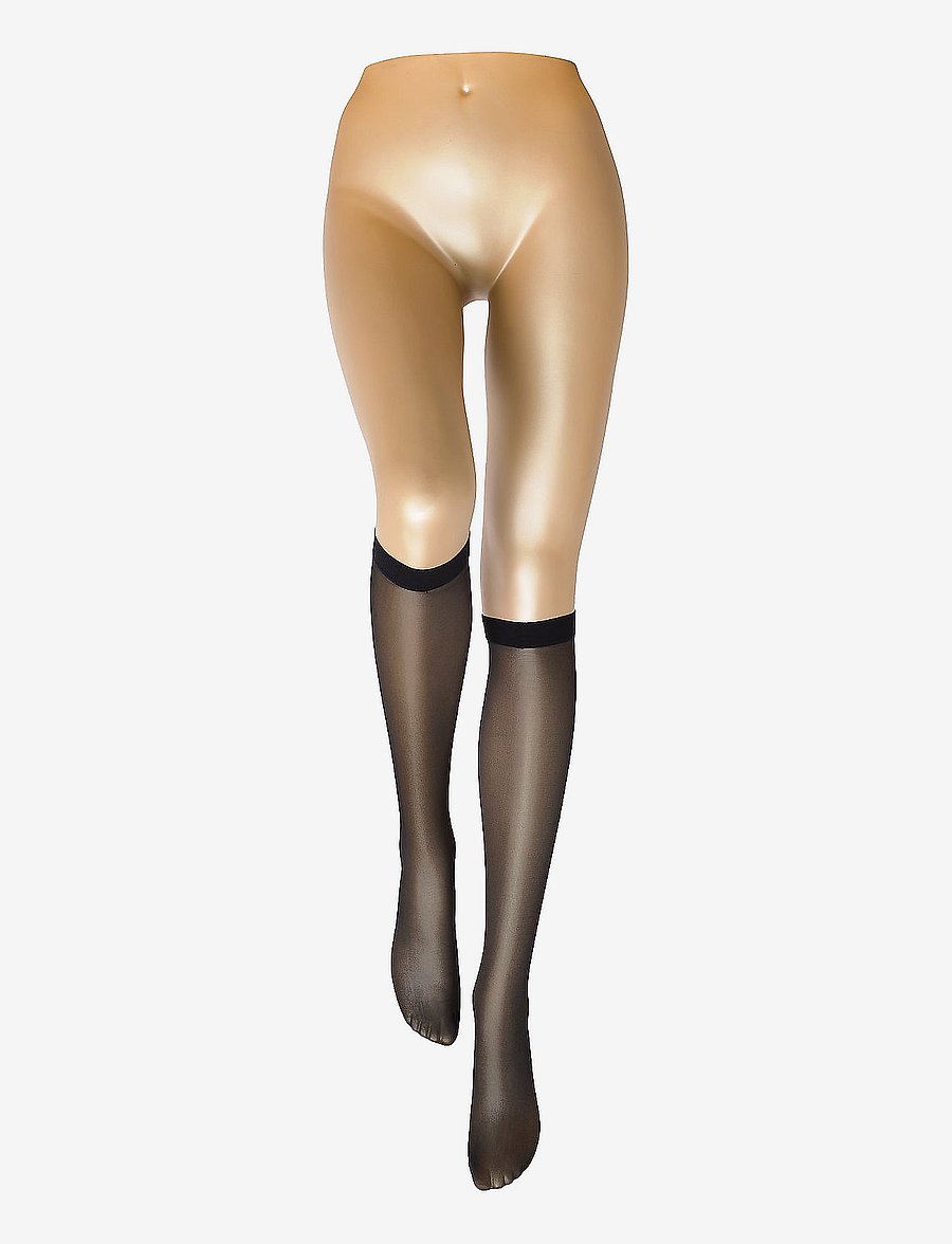 Decoy - DECOY knee high glossy 2-pk 20 - knee-high socks - svart - 2
