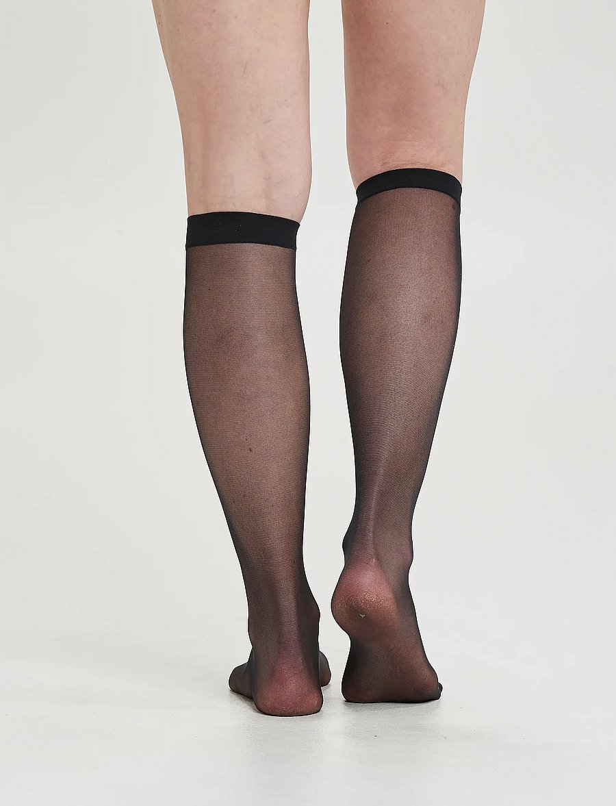 Decoy - DECOY knee high glossy 2-pk 20 - knee-high socks - svart - 3