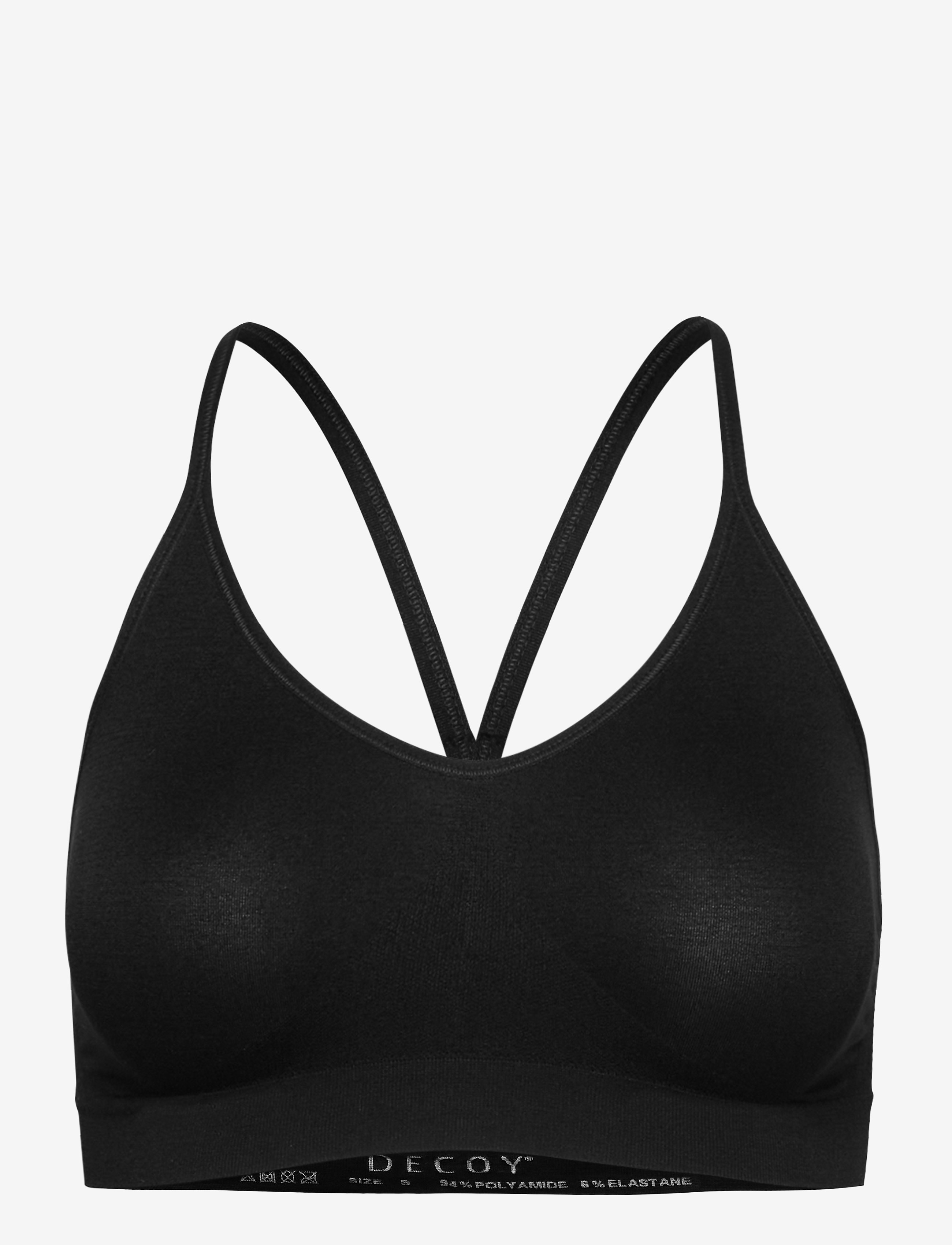 Decoy - DECOY bra top w/narrow straps - pehmeät rintaliivit - black - 2