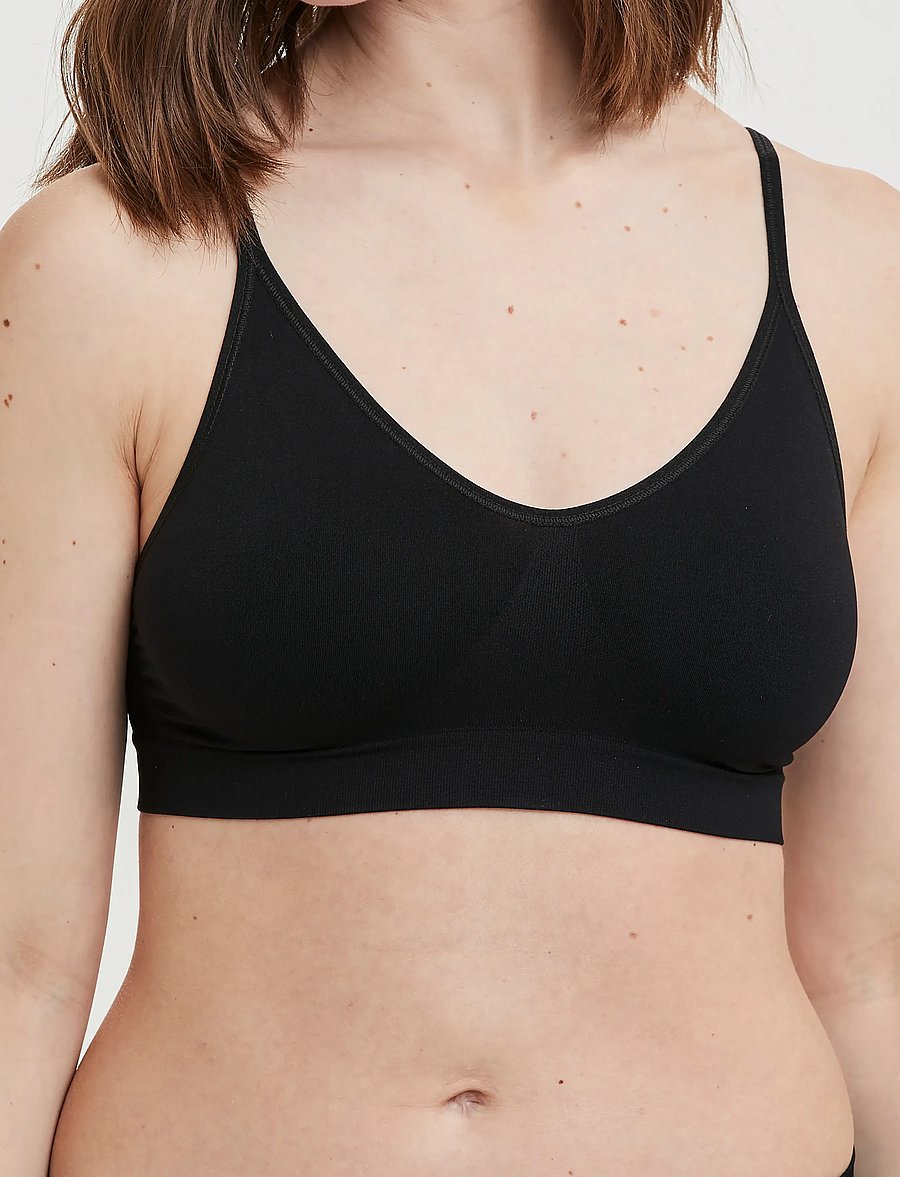 Decoy - DECOY bra top w/narrow straps - pehmeät rintaliivit - black - 0